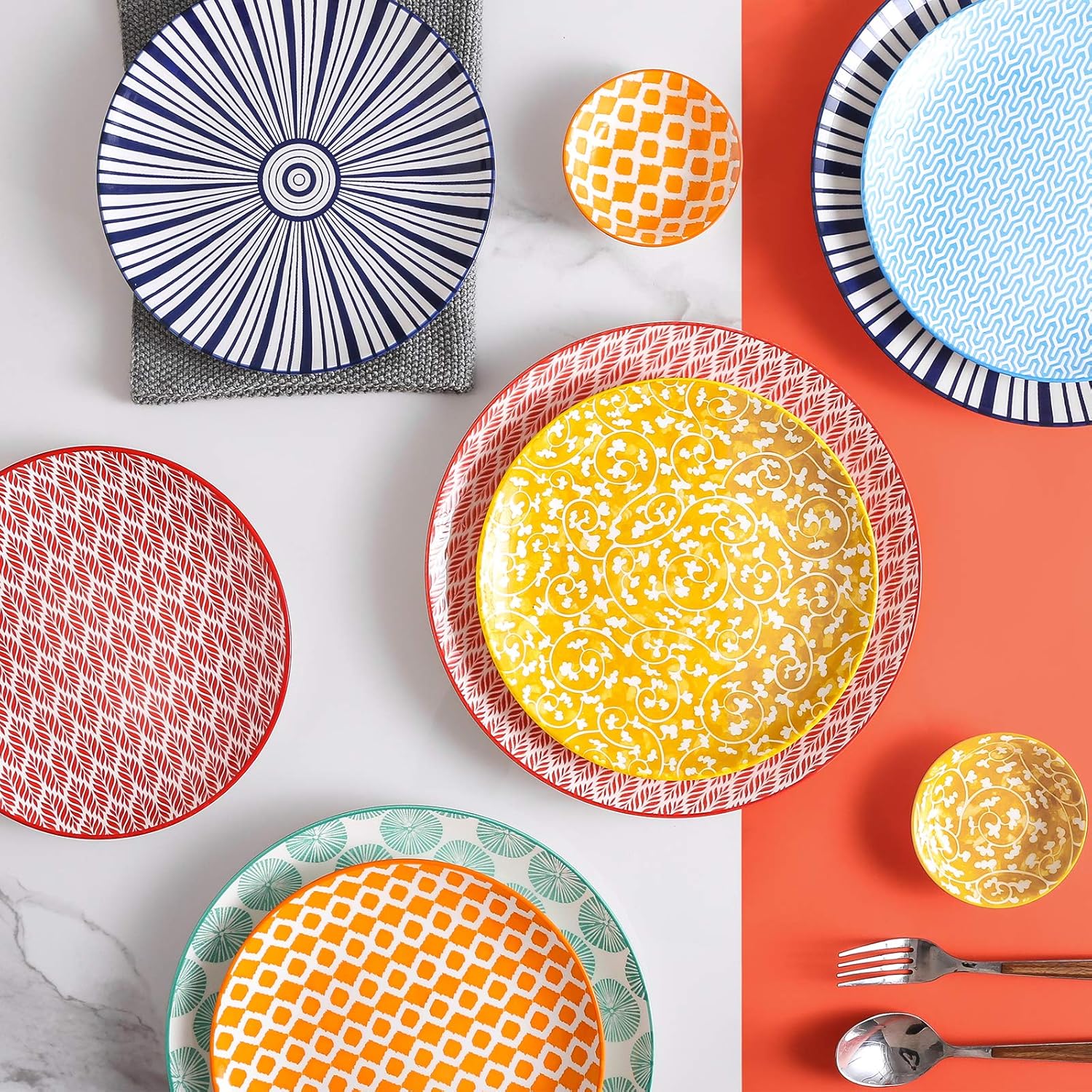 Detalle 2 de 10 inch Porcelain Dinner Plates, set of 6