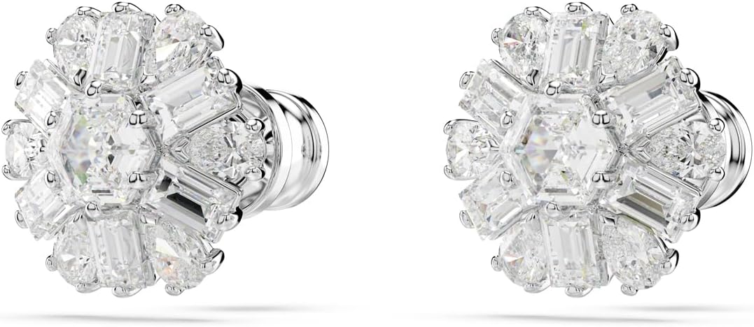 Detalle de Swarovski Snowflake Stud Earrings, 3/8 x 3/8 Inch