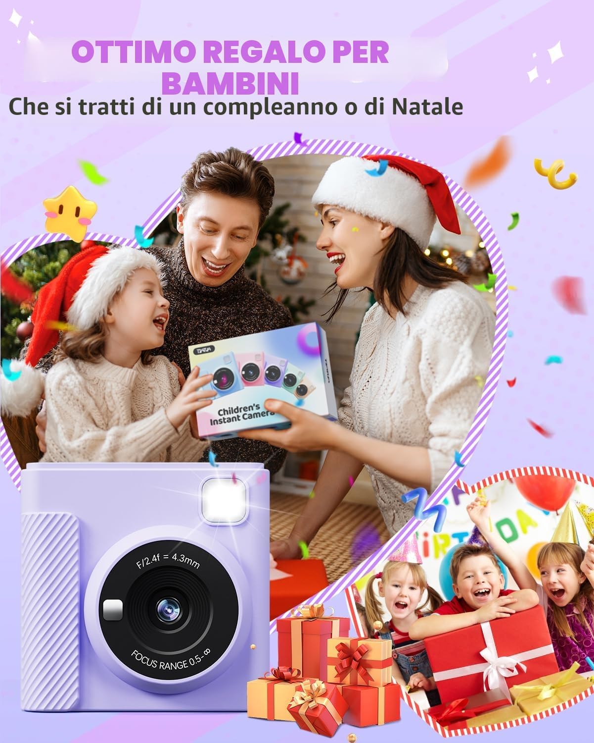 Detalle de TIATUA Macchina Fotografica Bambini Istantanea 2.4" – Fotocamera Digitale con Stampa Termica e 32GB