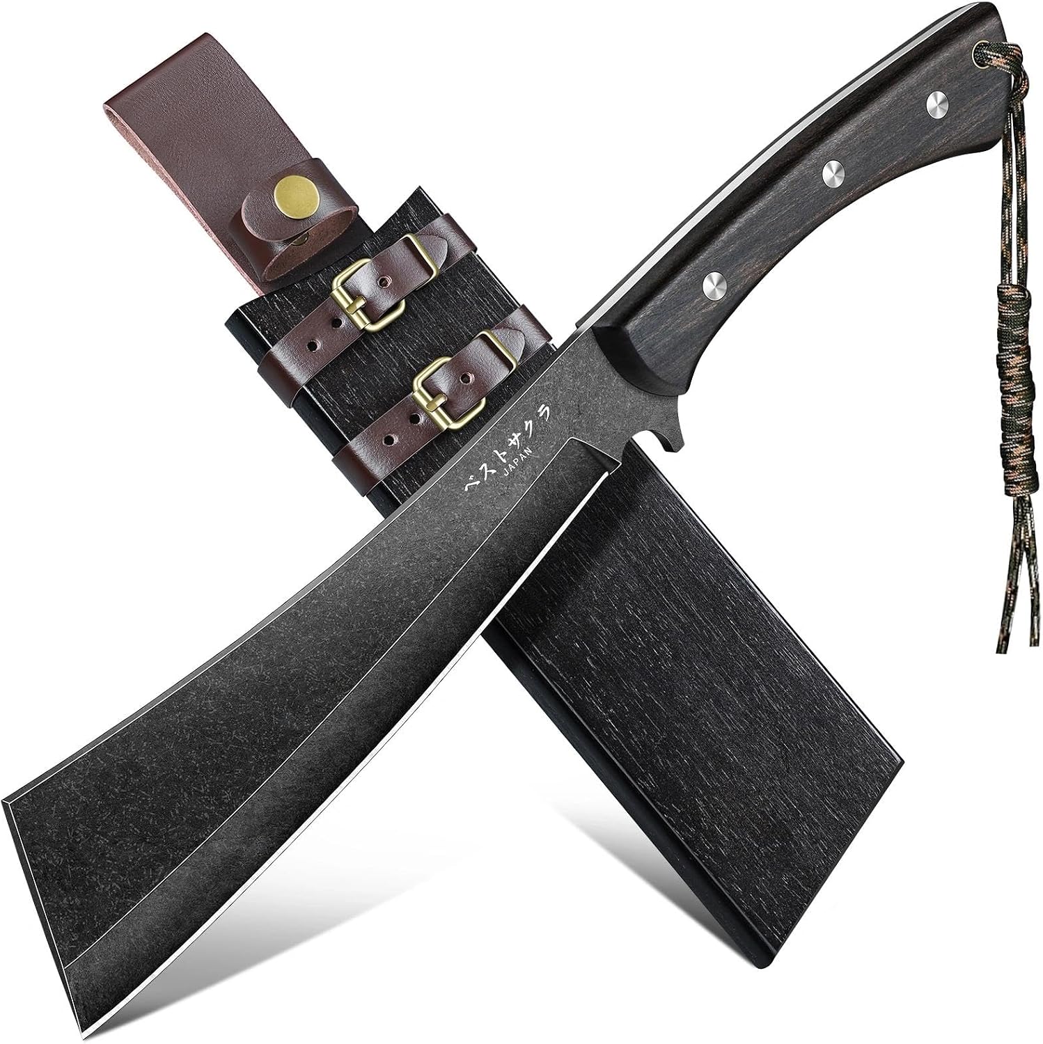 Detalle de Freelander Machete Survival – Full Tang, 6 mm Klingensteg, Holzscheide, 4Cr13 Stahl