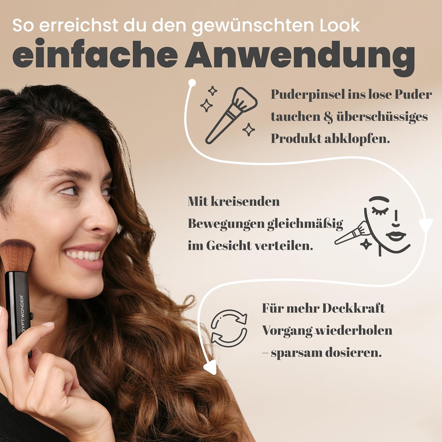 Thumbnail 6 de EGYPT-WONDER Make-Up Compact Matt Puder – 10 g mit Pinsel, Original seit 1980