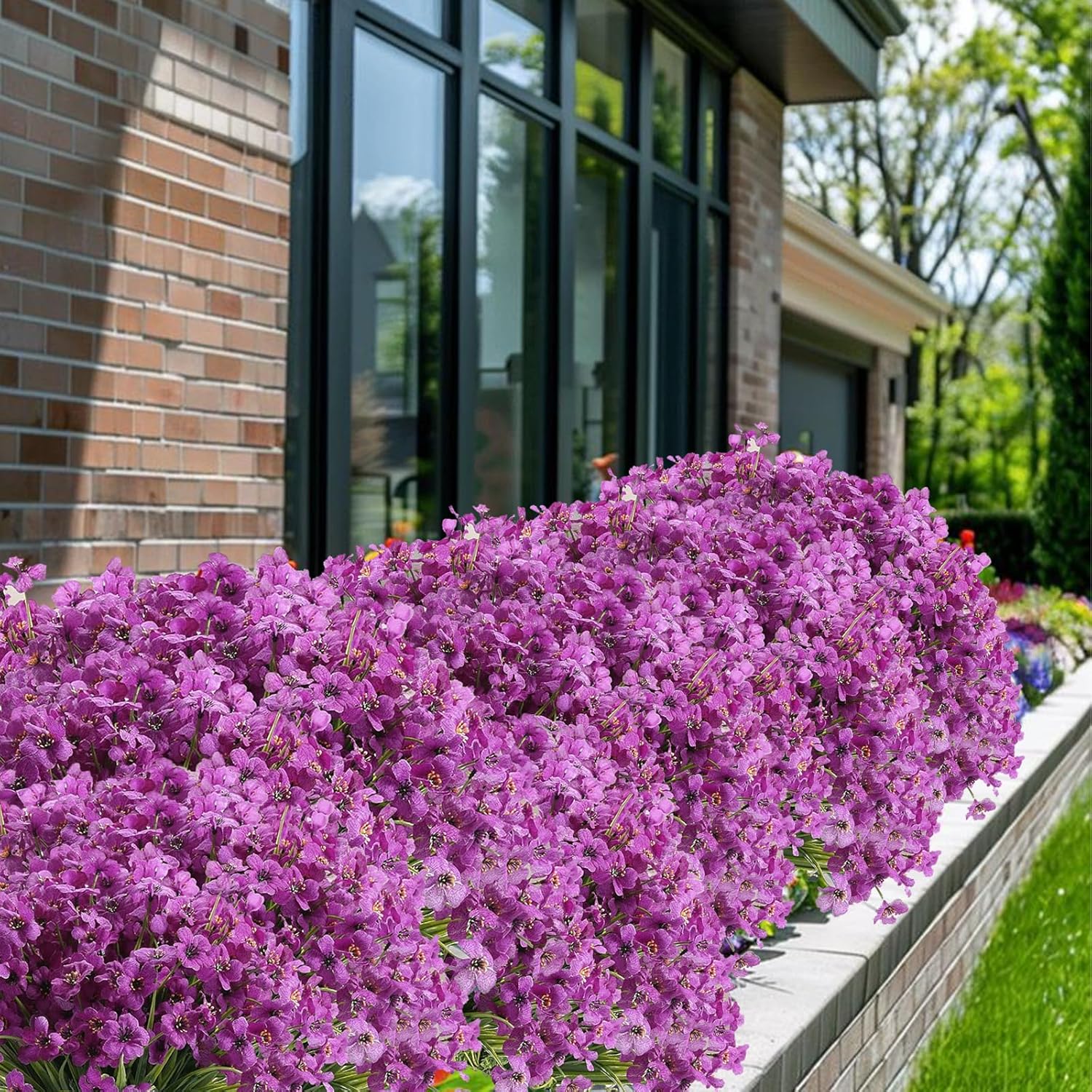 Thumbnail 4 de Satefello 20 Bundles UV-Resistant Artificial Flowers for Outdoor Planters (Purple)