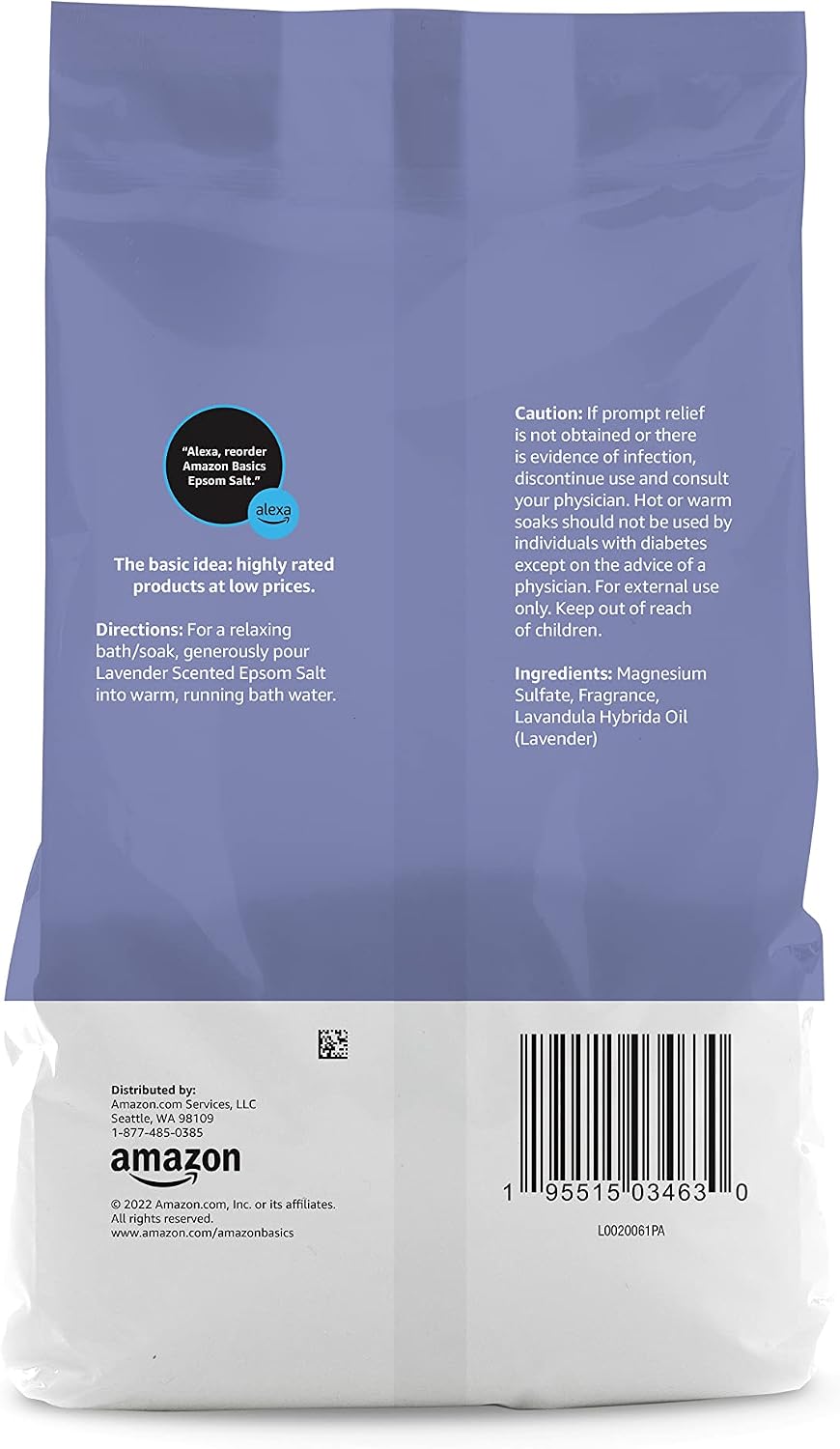 Thumbnail 2 de Amazon Basics Epsom Salt Soaking Aid, Lavender Scented, 3 lb