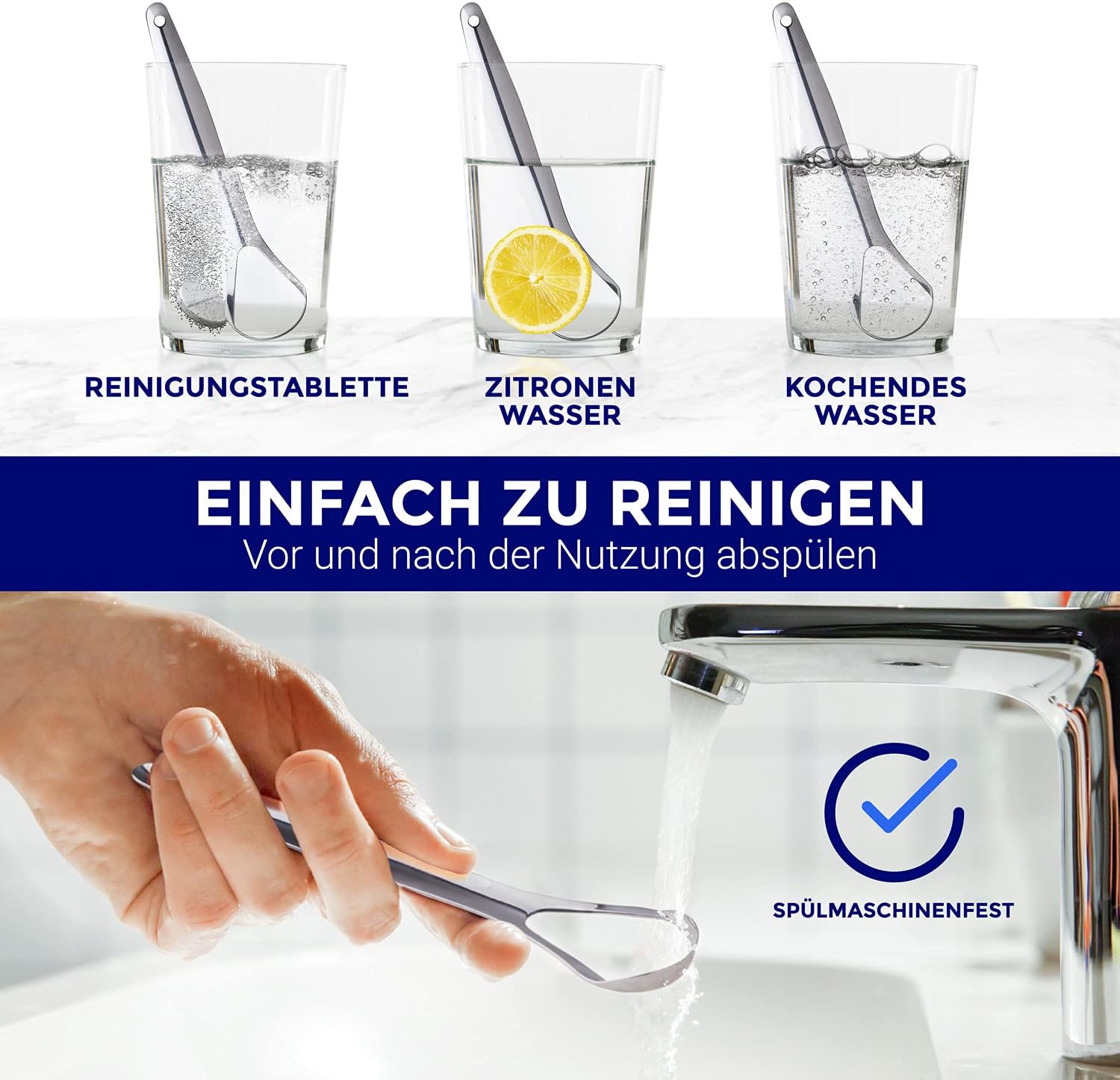 Detalle 2 de ORAVIX Zungenschaber Edelstahl – Zungenreiniger Set aus Edelstahl