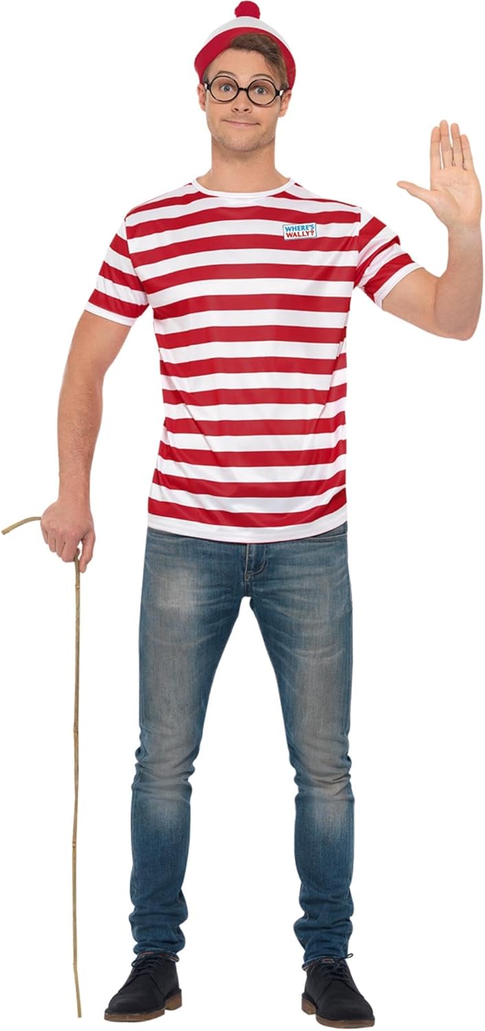Smiffys Disfraz ¿Dónde está Wally? Rojo y blanco 🎭