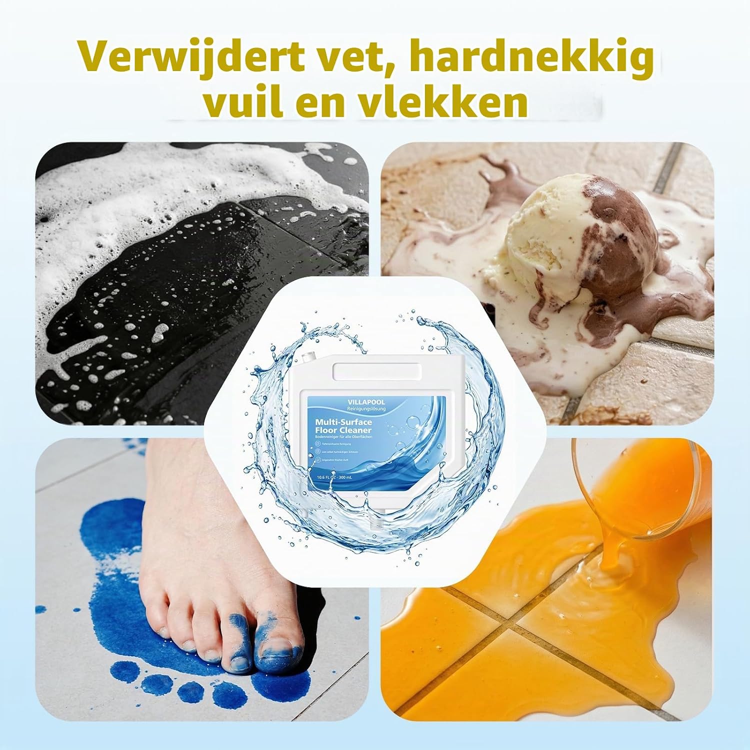 Detalle 2 de VILLAPOOL vloerreiniger 3 × 300 ml voor Dreame L10s Ultra en S10