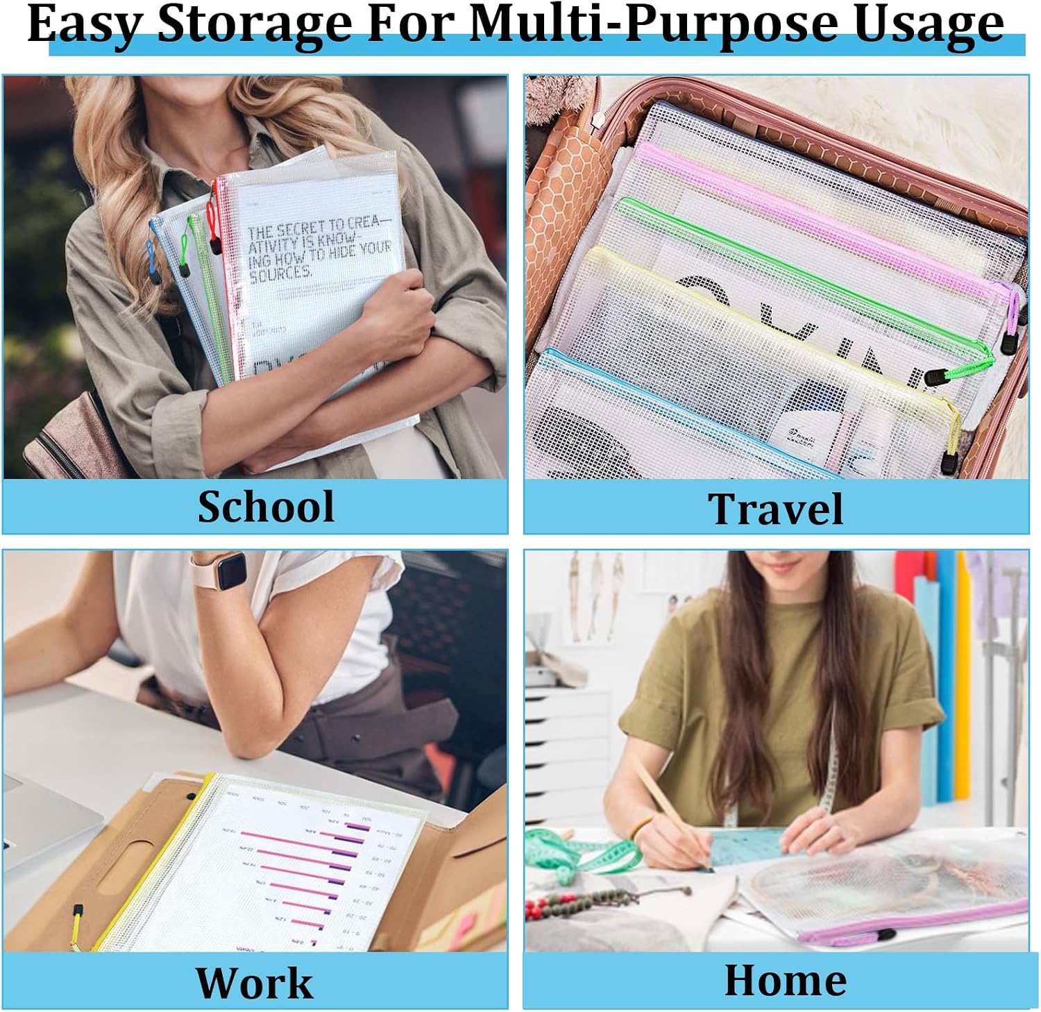 Thumbnail 6 de A4 zip document wallets, 24 pack PVC