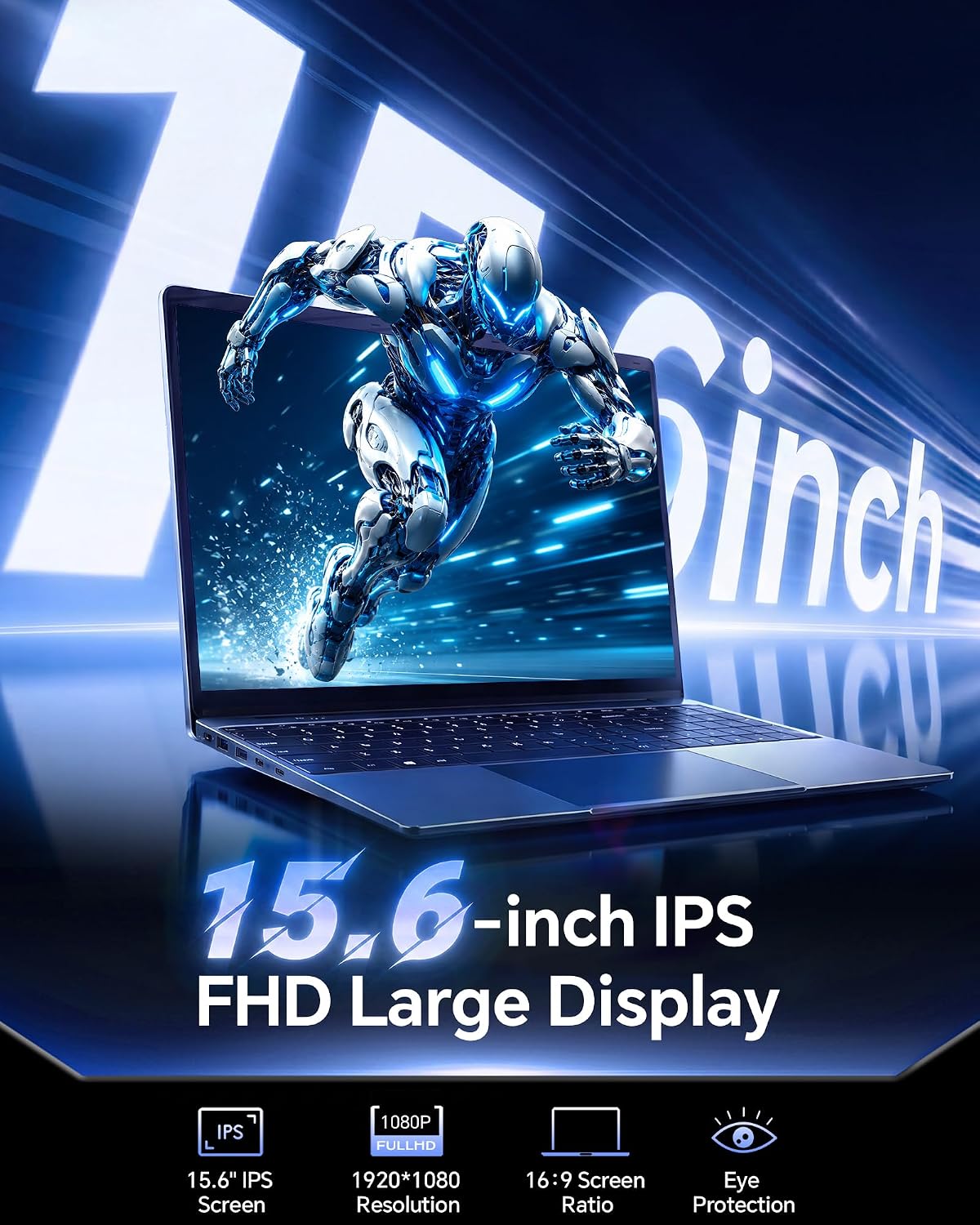 Thumbnail 2 de AKCHART 15.6-Inch AI Laptop with Office 365, 6GB RAM, 128GB SSD