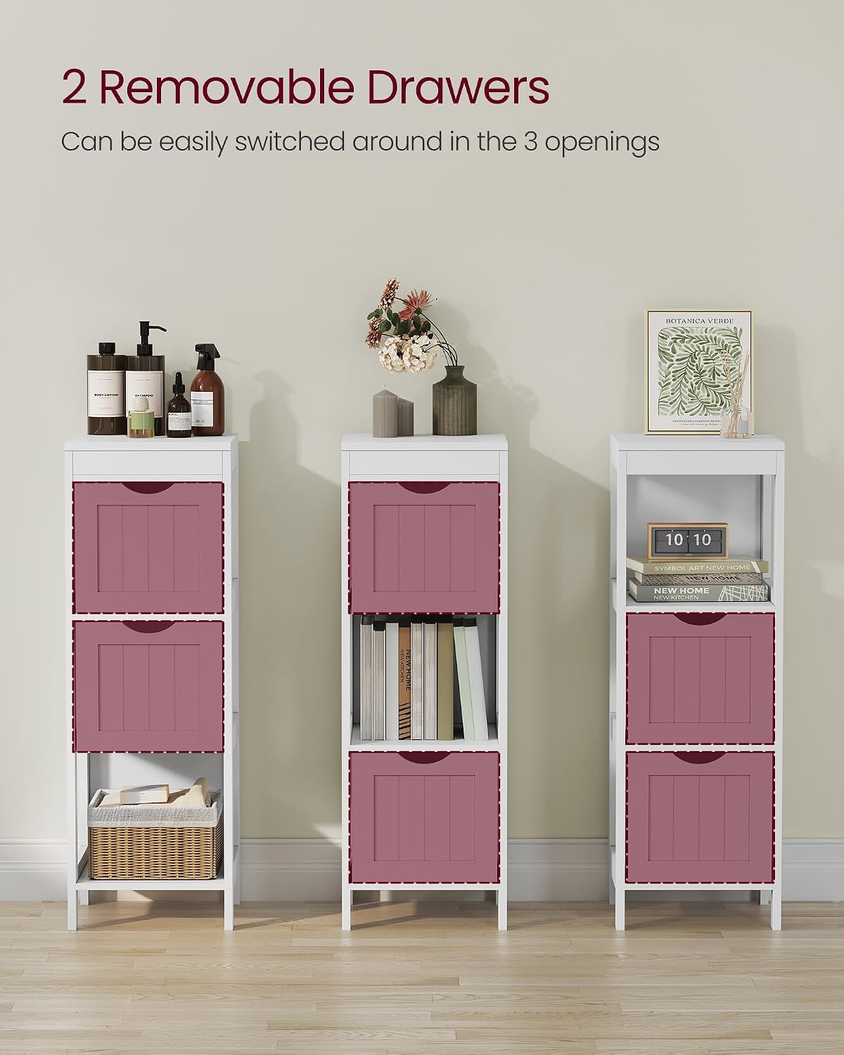 Thumbnail 4 de VASAGLE UBBC42WT 35-inch storage cabinet with 2 drawers