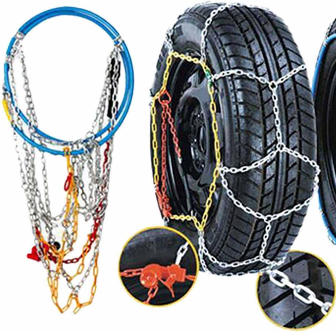 Detalle de Chaînes à neige 150/80R12 – Compatible avec un large éventail de pneus (12 et 13 pouces)