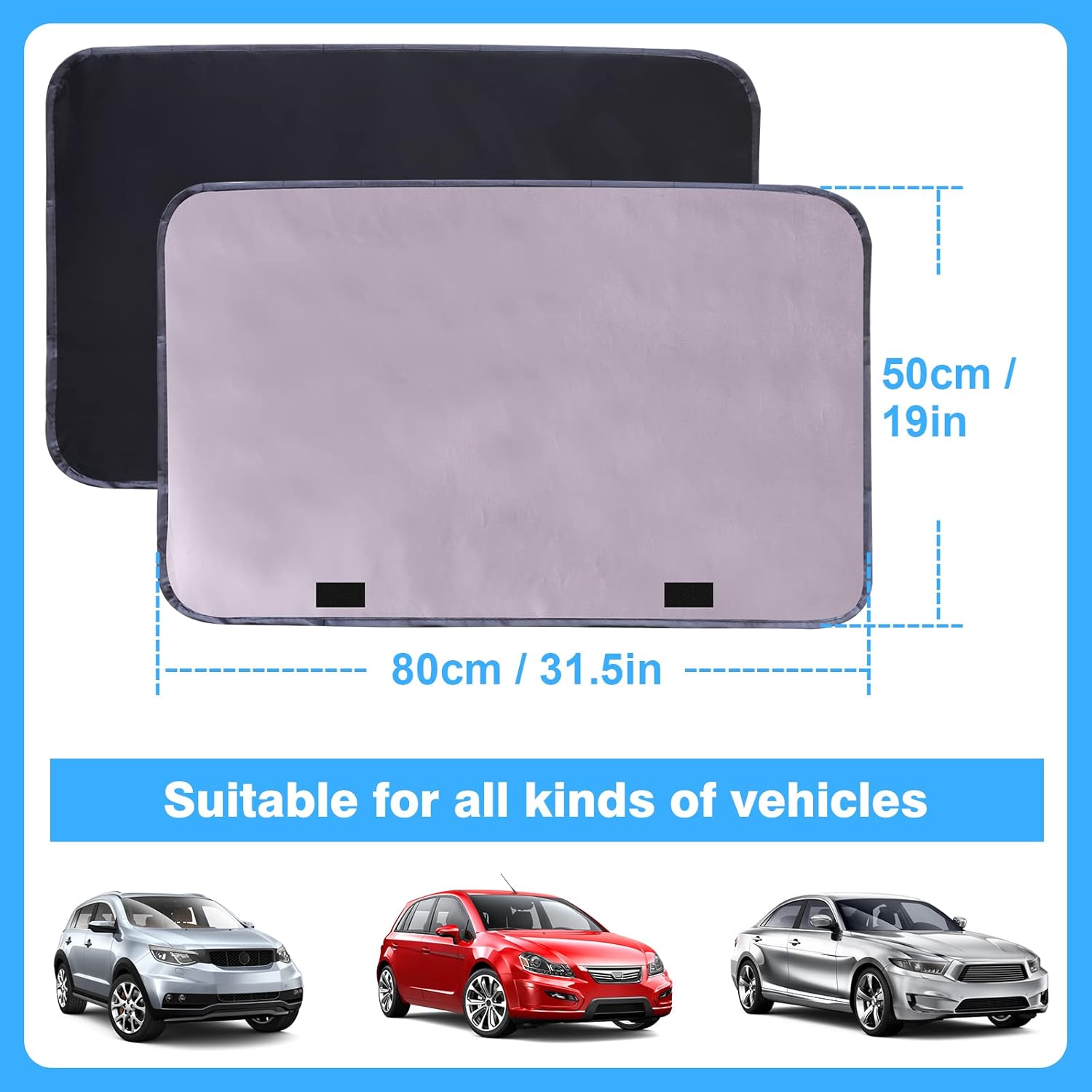 Thumbnail 5 de Tevlaphee Protezione Solare Auto magnetica con protezione UV parasole blackout per finestrino posteriore (80x50 cm)