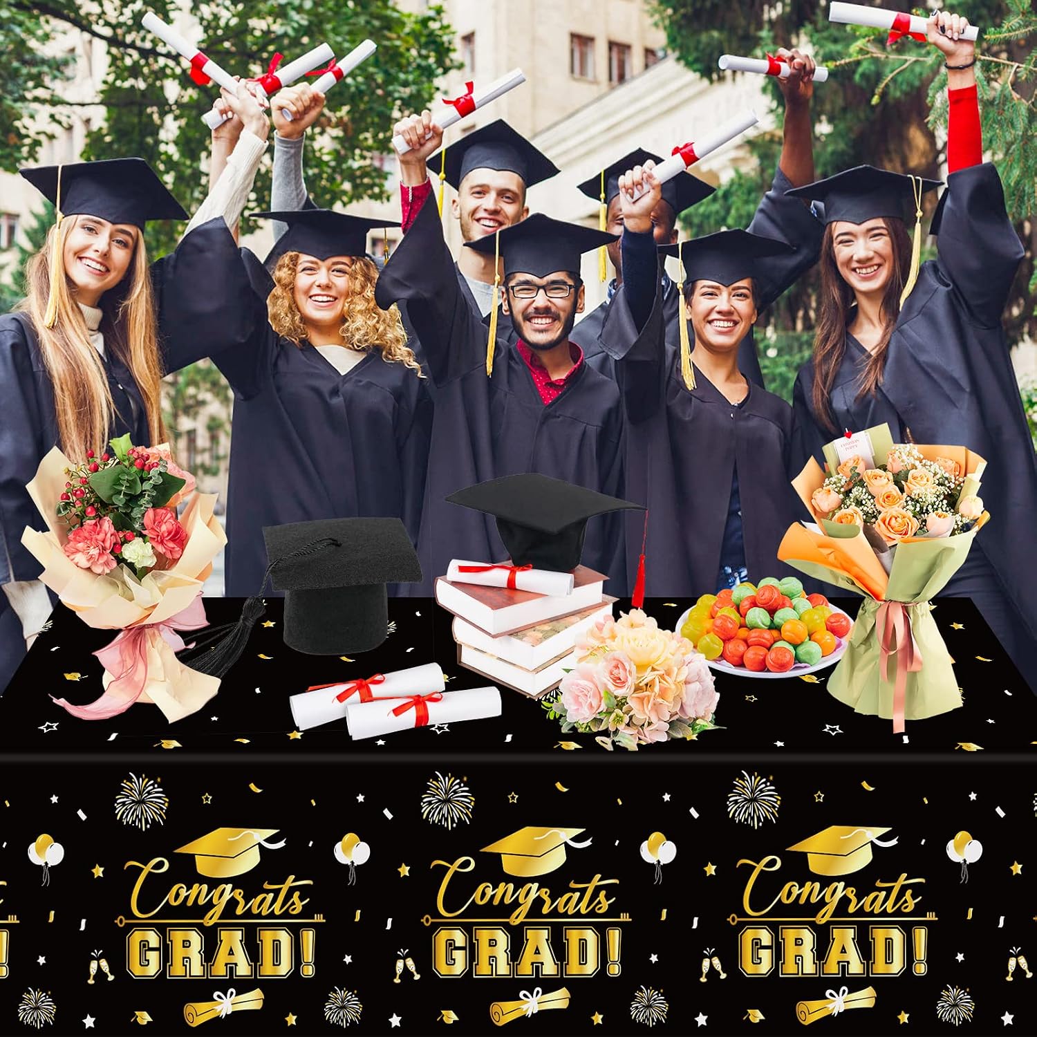 Thumbnail 5 de Graduation Tablecloth, 54 x 108 Inch