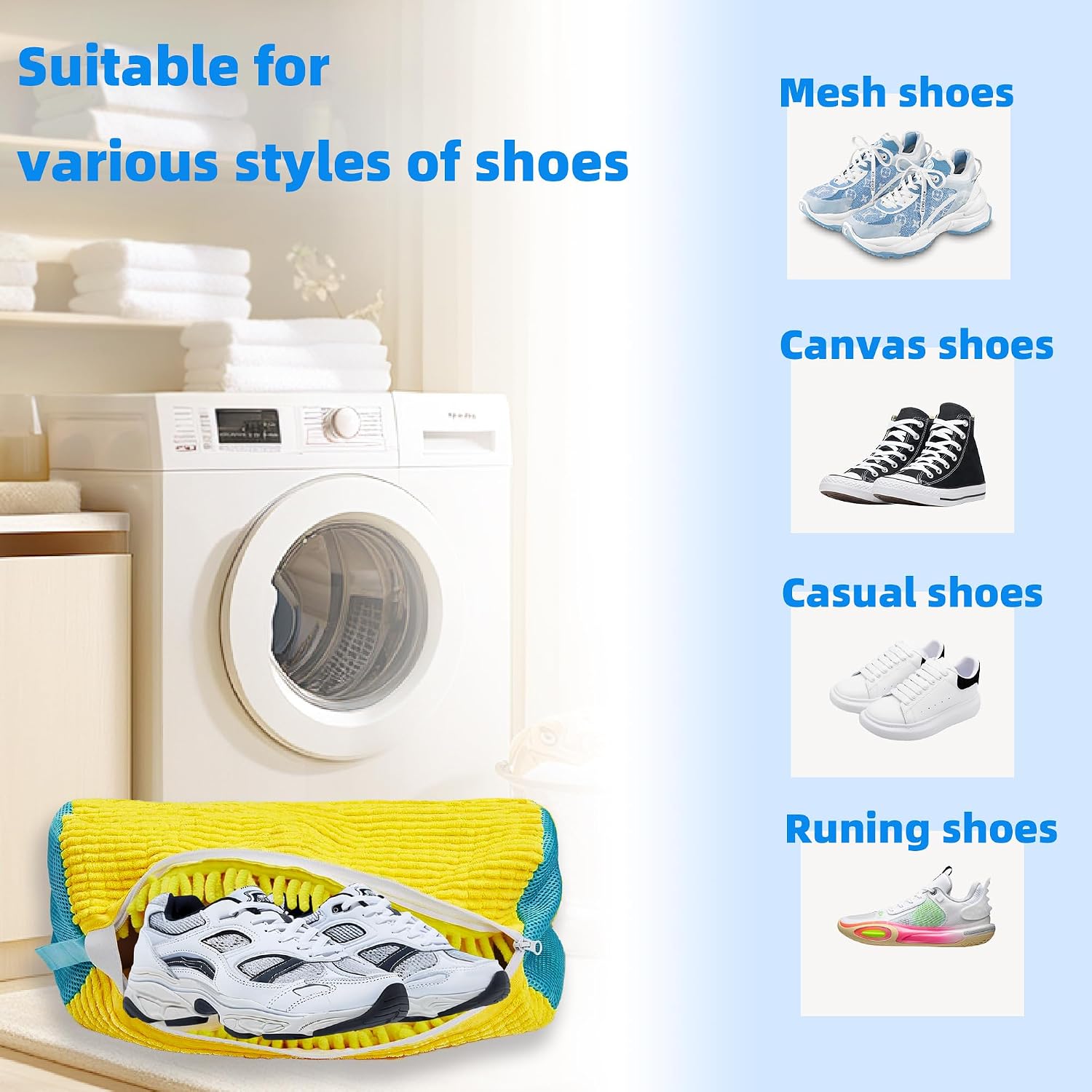 Thumbnail 1 de ngfhf Shoe Washing Machine Bag (Reusable 2-Pack) for Sneakers, Laces, and Casual Shoes