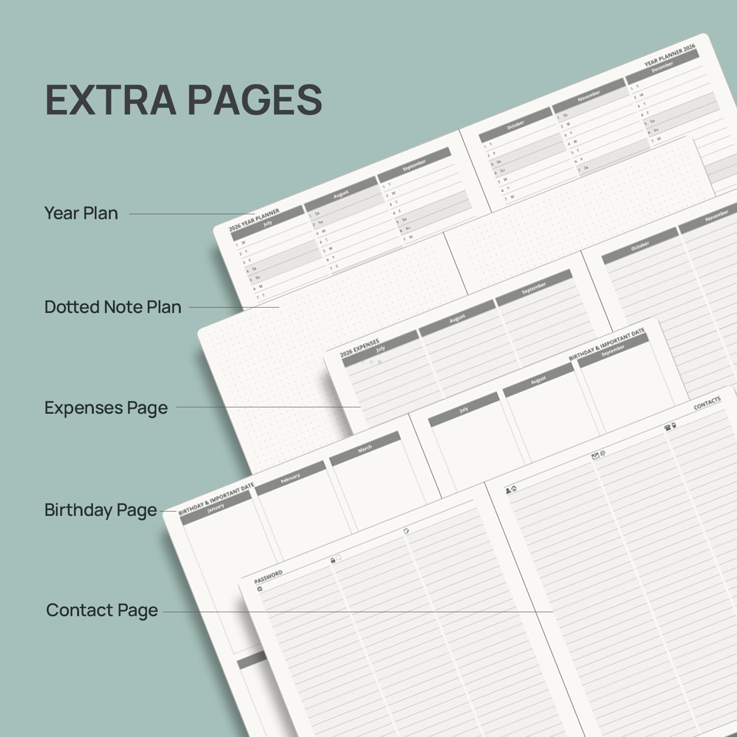 Detalle 1 de POPRUN Academic Planner, 8.5 x 10.5 inches