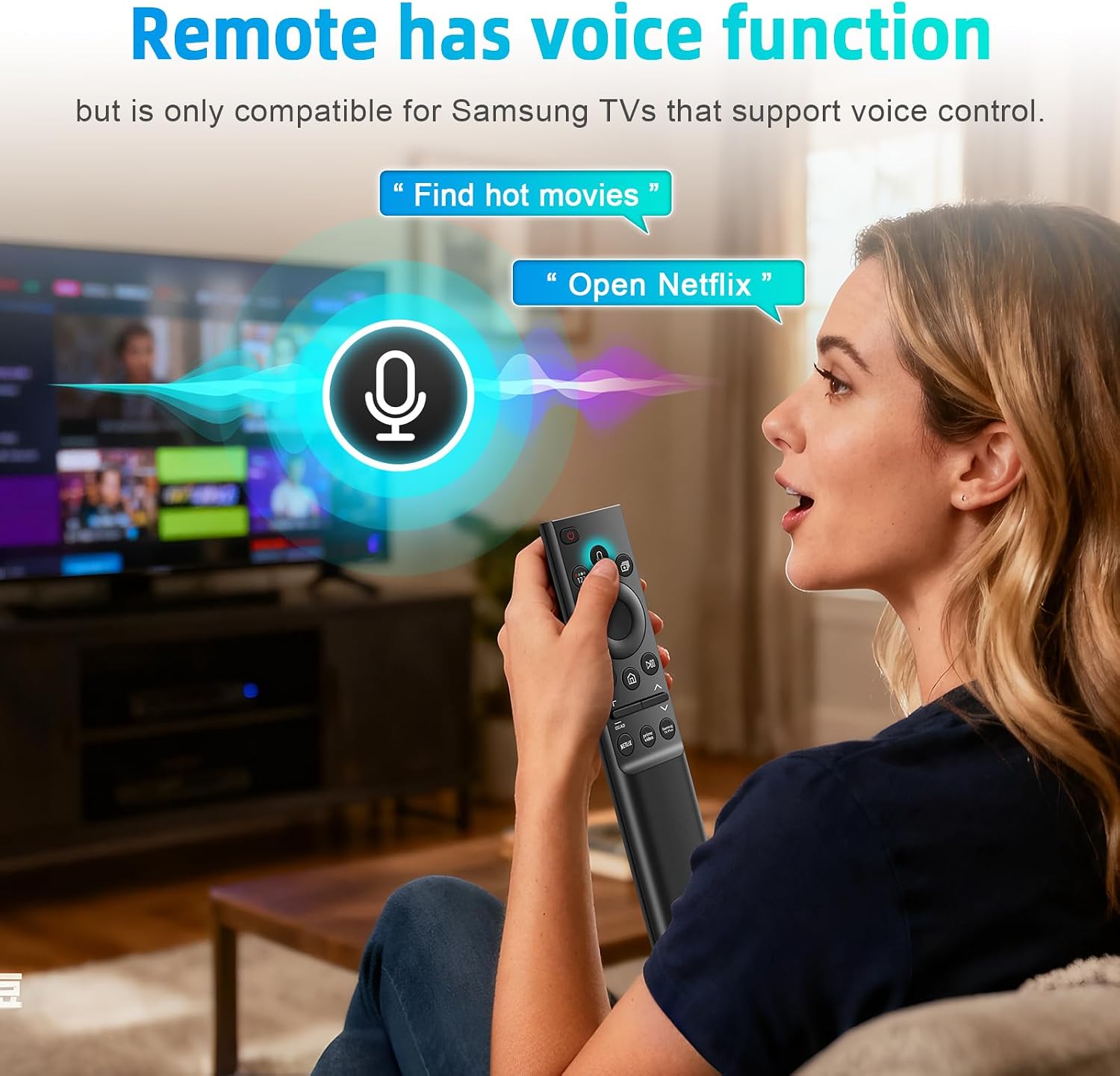 Detalle 2 de BN59-01357F TM2180E RMCSPA1RP1 Voice Remote Replacement for Samsung Smart TVs