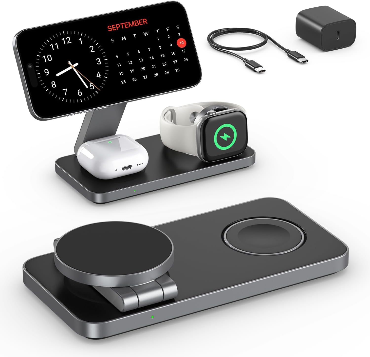 Detalle de QTlier 3-in-1 Induktive Ladestation 20W