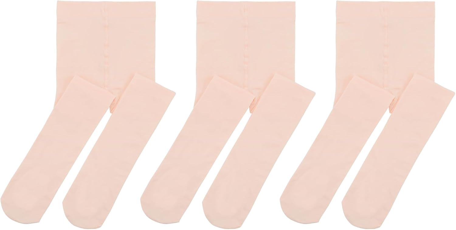 Detalle de Century Star 3-Pack Girls’ Ballet Tights with Soft Stretch and Grip Sole