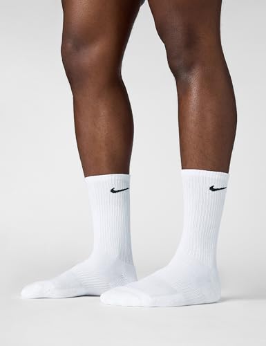 Detalle de Nike Mens Everyday Cush Crew Socks – 3 Pack, White/Black