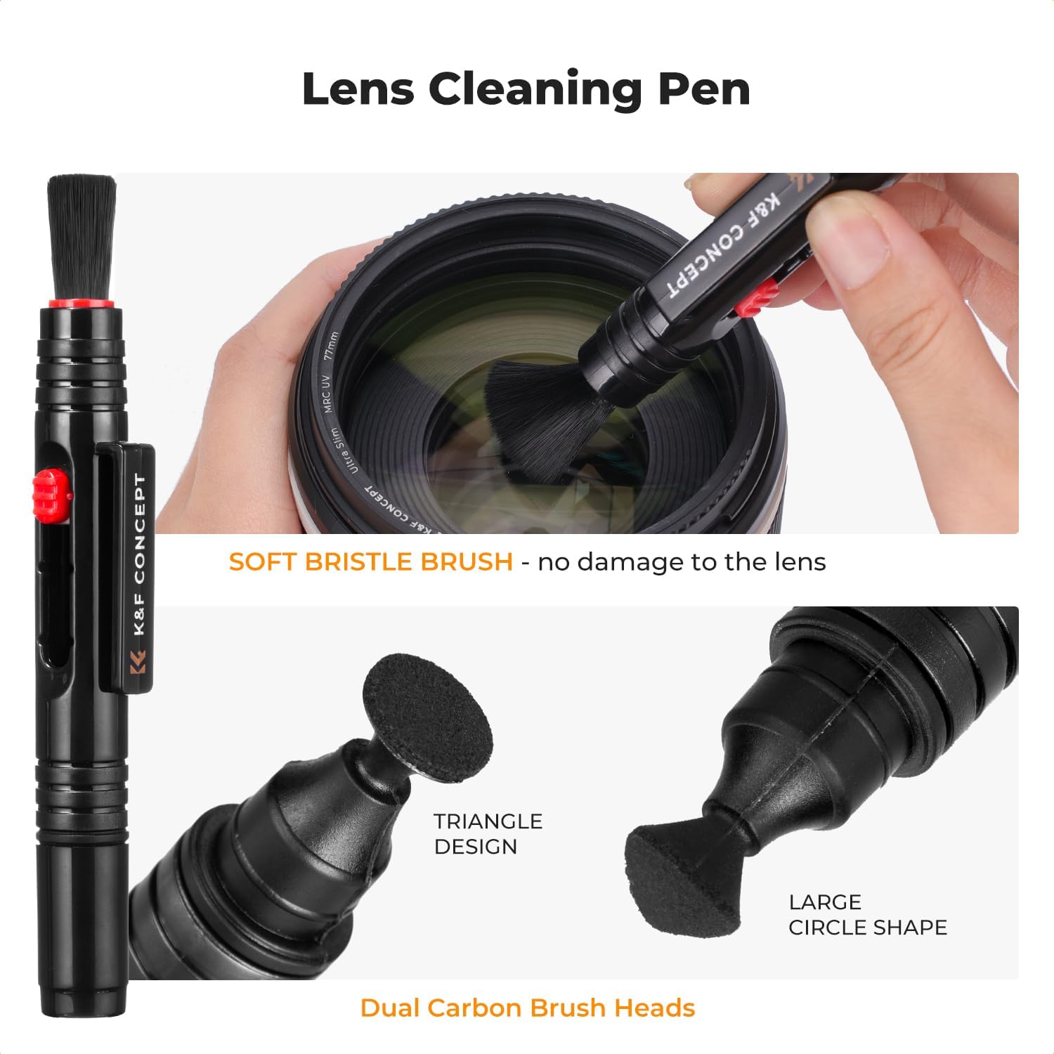 Detalle 2 de K&F CONCEPT 25 in 1 Camera Cleaning Kit — Comprehensive Kit for DSLR Lenses, Sensors and More