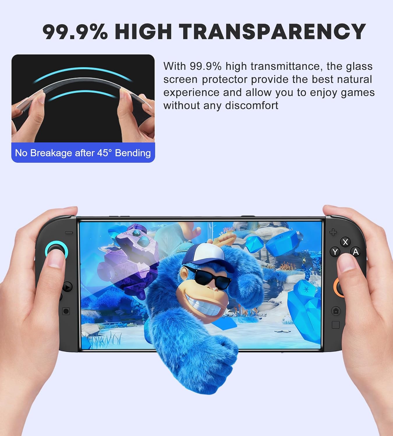 Detalle de HASACOOL Panzerglas für Nintendo Switch 2 – 3er Set mit 9H Härte und Montage-Rahmen