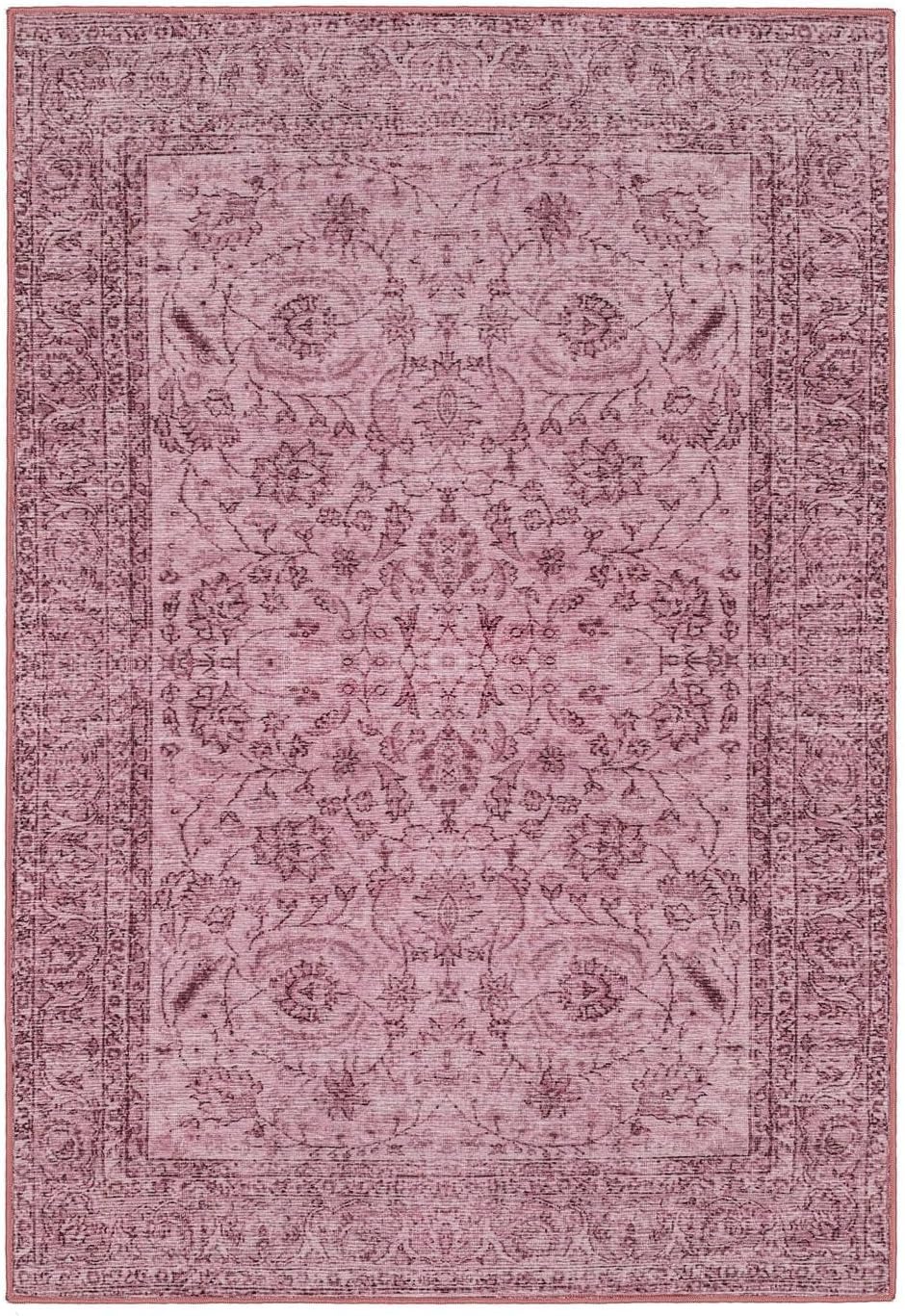 Detalle de RugVista Vintage Siena – różowy dywan 140 x 200 cm, niski i pralny