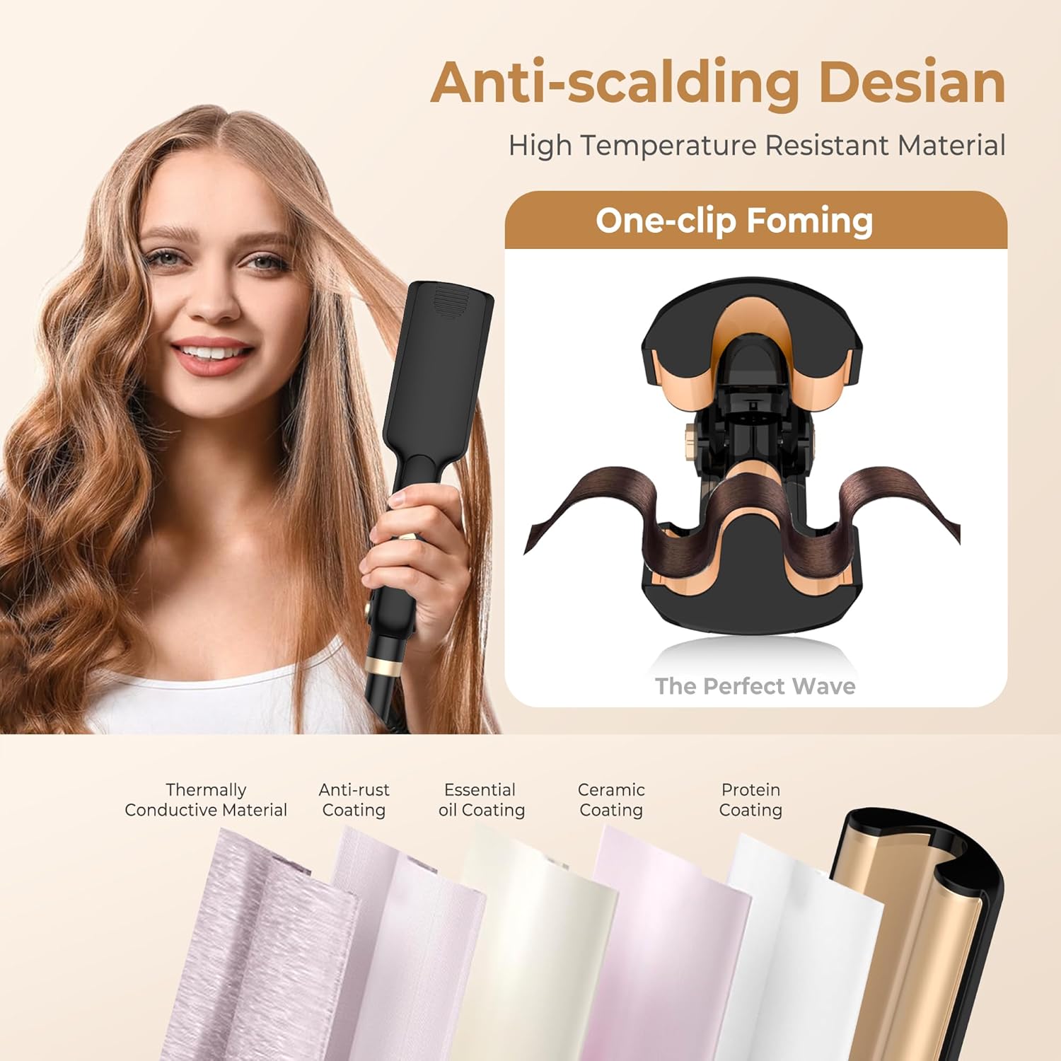 Detalle de UKLISS Hair Waver - Pro Mini Crimper for Mermaid Waves
