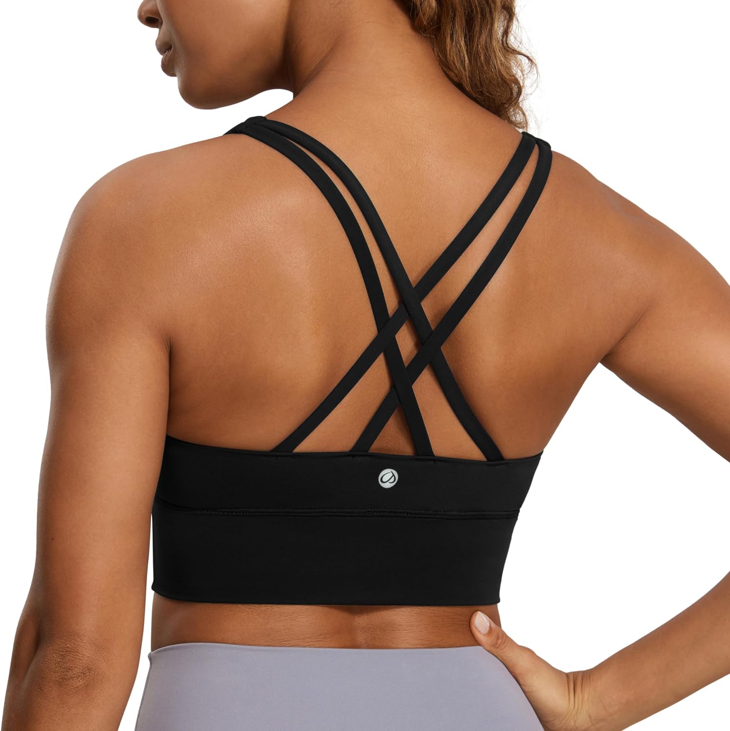 Detalle de CRZ YOGA reggiseno sportivo longline con spalline per donna, imbottitura rimovibile