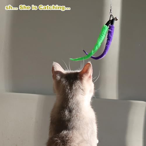 Thumbnail 7 de MeoHui Cat Toys for Indoor Cats: Interactive Wand Toy Set with 9 Feather Refills (2 Wands + 2 Strings) — A Great Boredom Buster