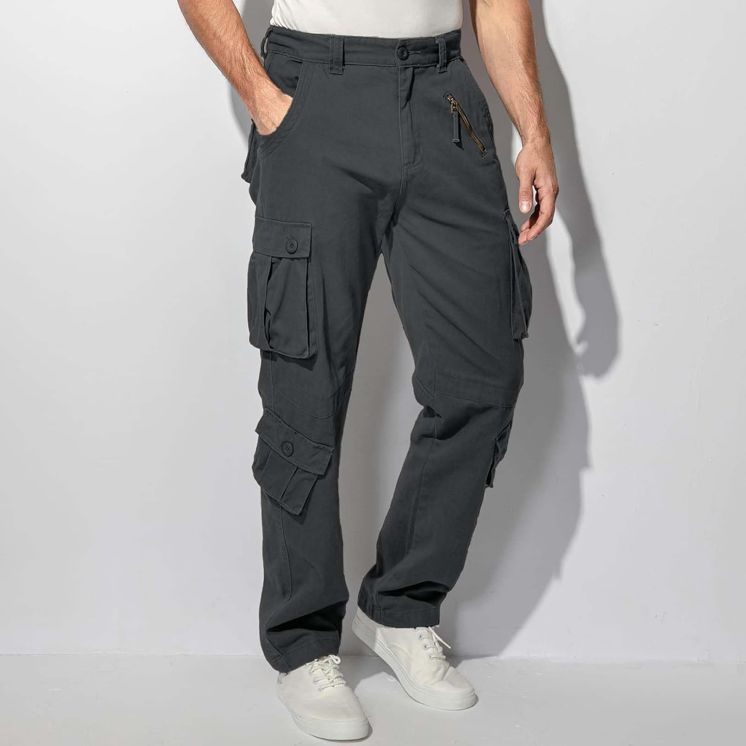 Thumbnail 4 de Jessie Kidden men’s combat camo cargo trousers (combat camo / tactical work pants #7533)
