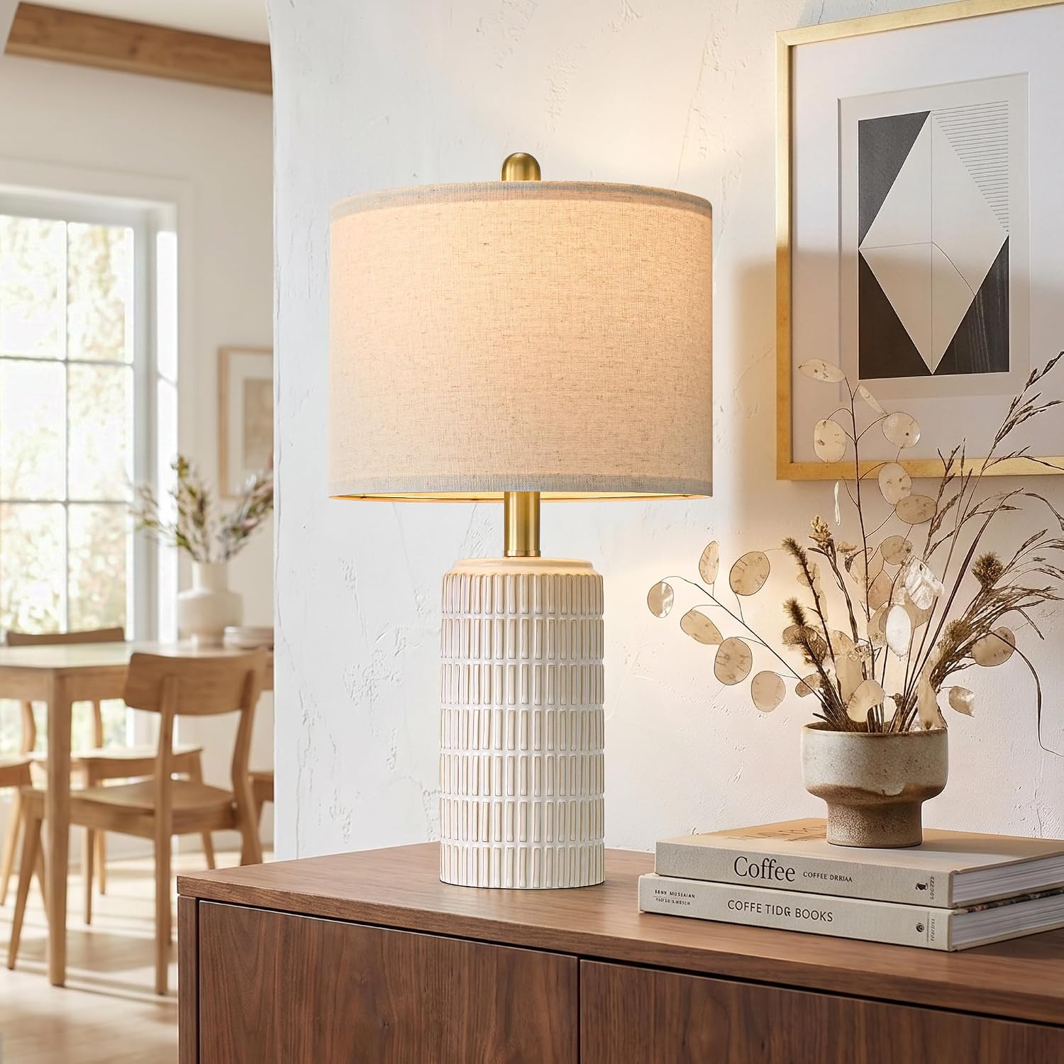 Detalle de PoKat Ceramic Table Lamp, 21-inch