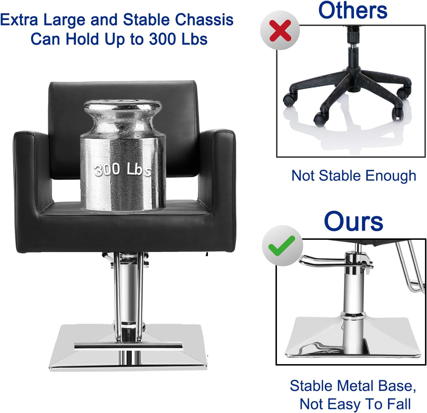 Thumbnail 4 de Hairdresser Barber Salon Chair (Black) with Heavy-Duty Hydraulic Pump, 360° Swivel, 330 Lbs Capacity