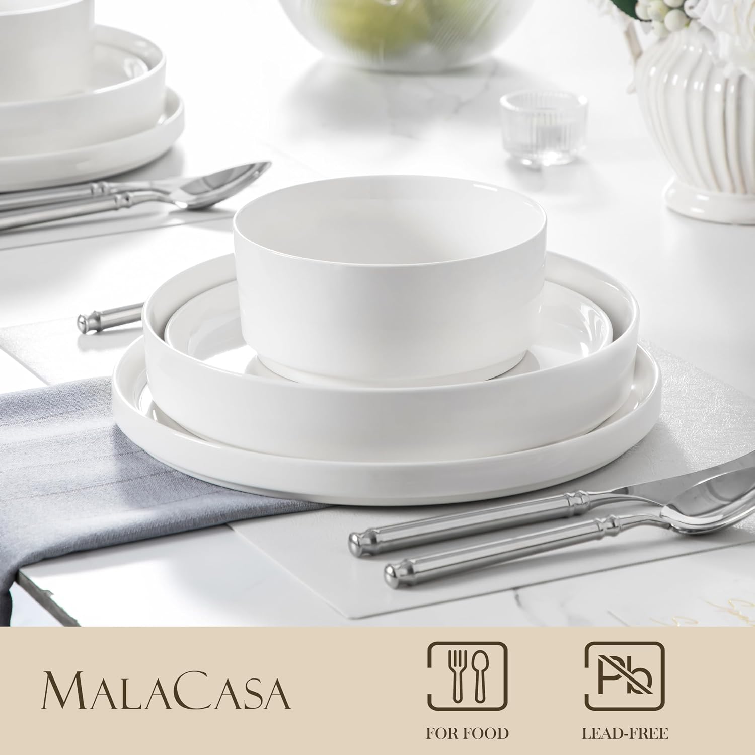 Detalle de MALACASA LEAH dinnerware set 24-piece
