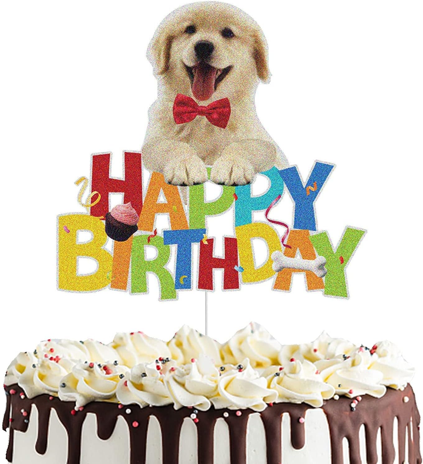 Detalle de KEWEYA Dog Birthday Cake Topper 10.7 x 15 cm