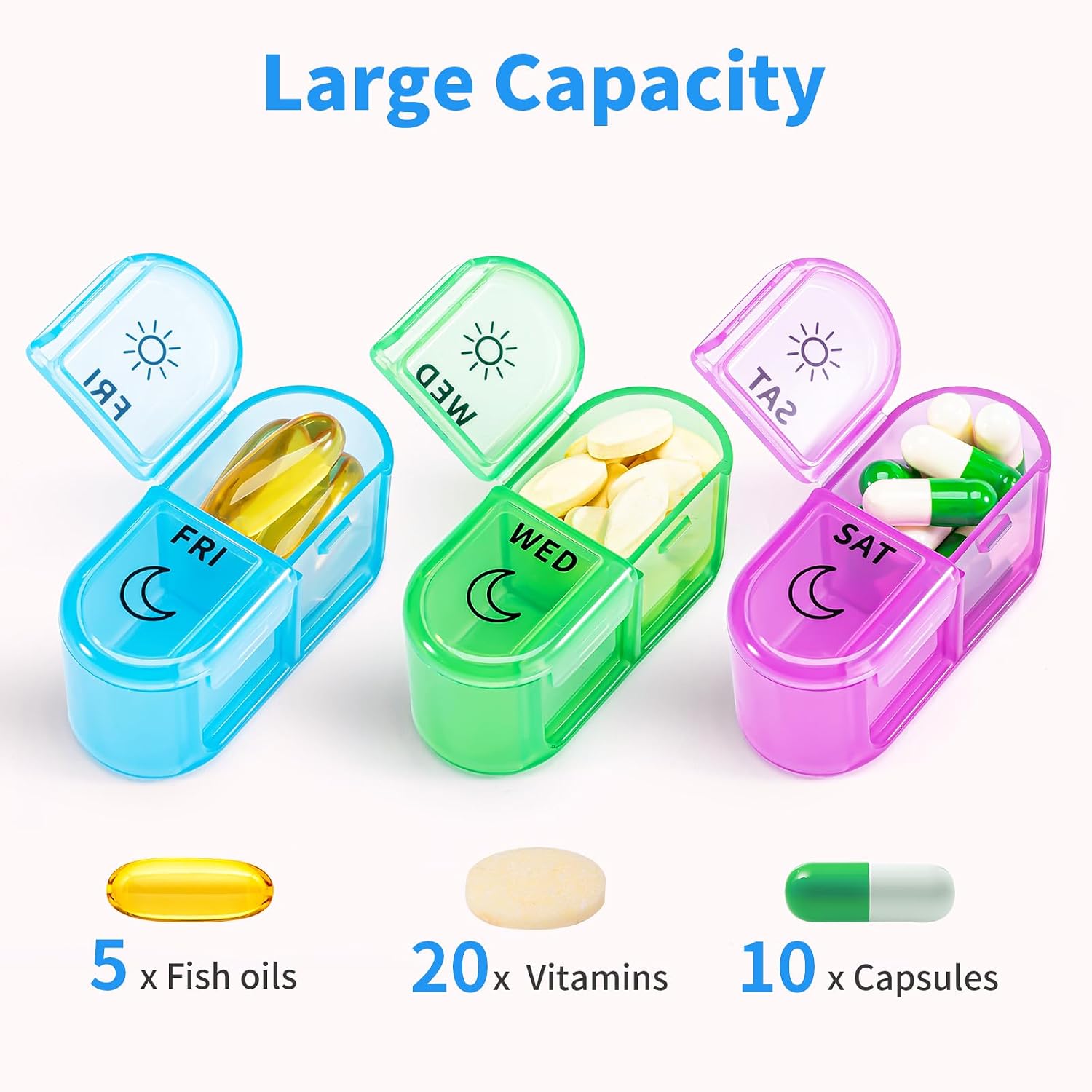 Thumbnail 1 de Weekly Pill Organizer 2 times a day – Tablettenbox für 14 Tage, Blau