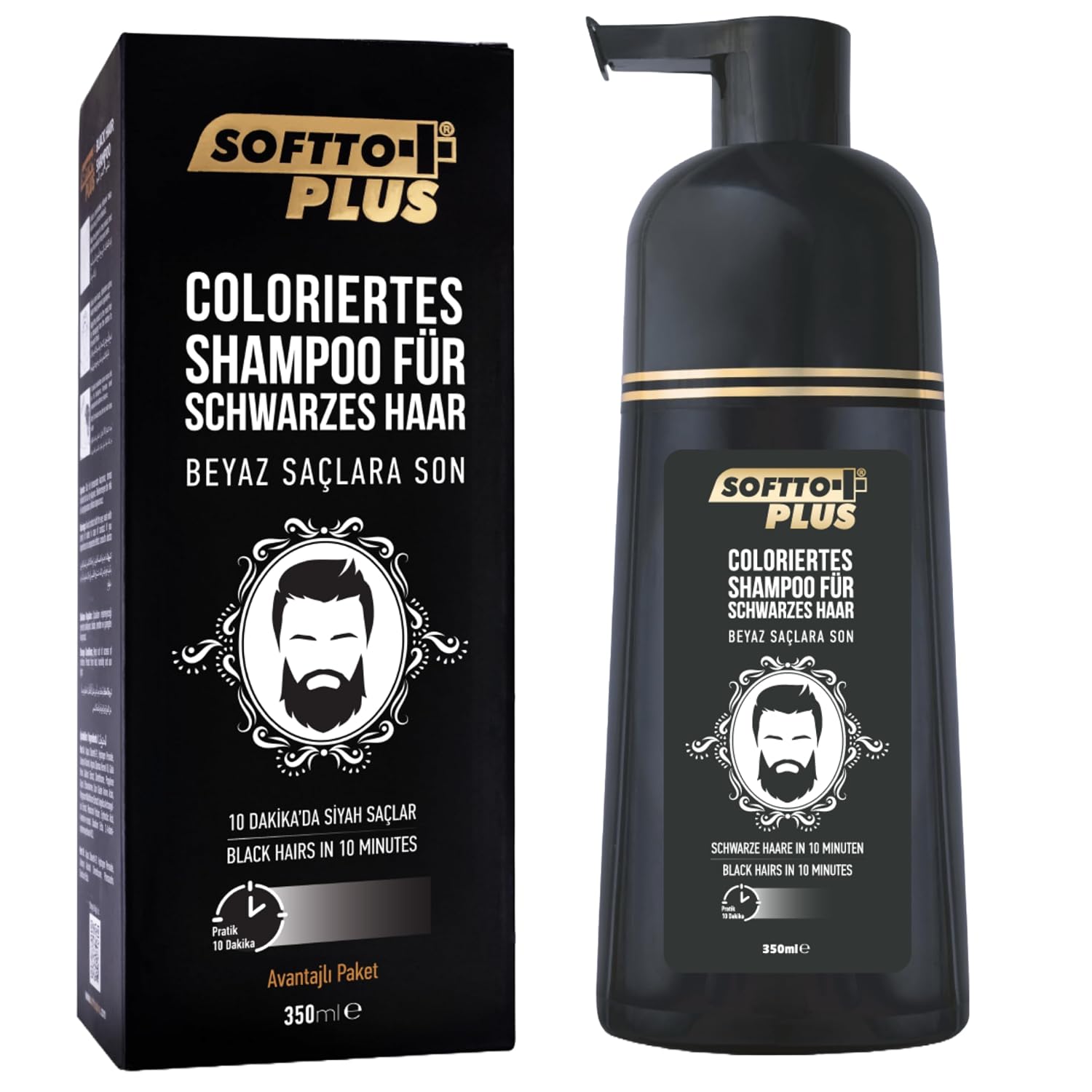 Detalle 2 de Softto+ Plus Black Hair Shampoo 350 ml