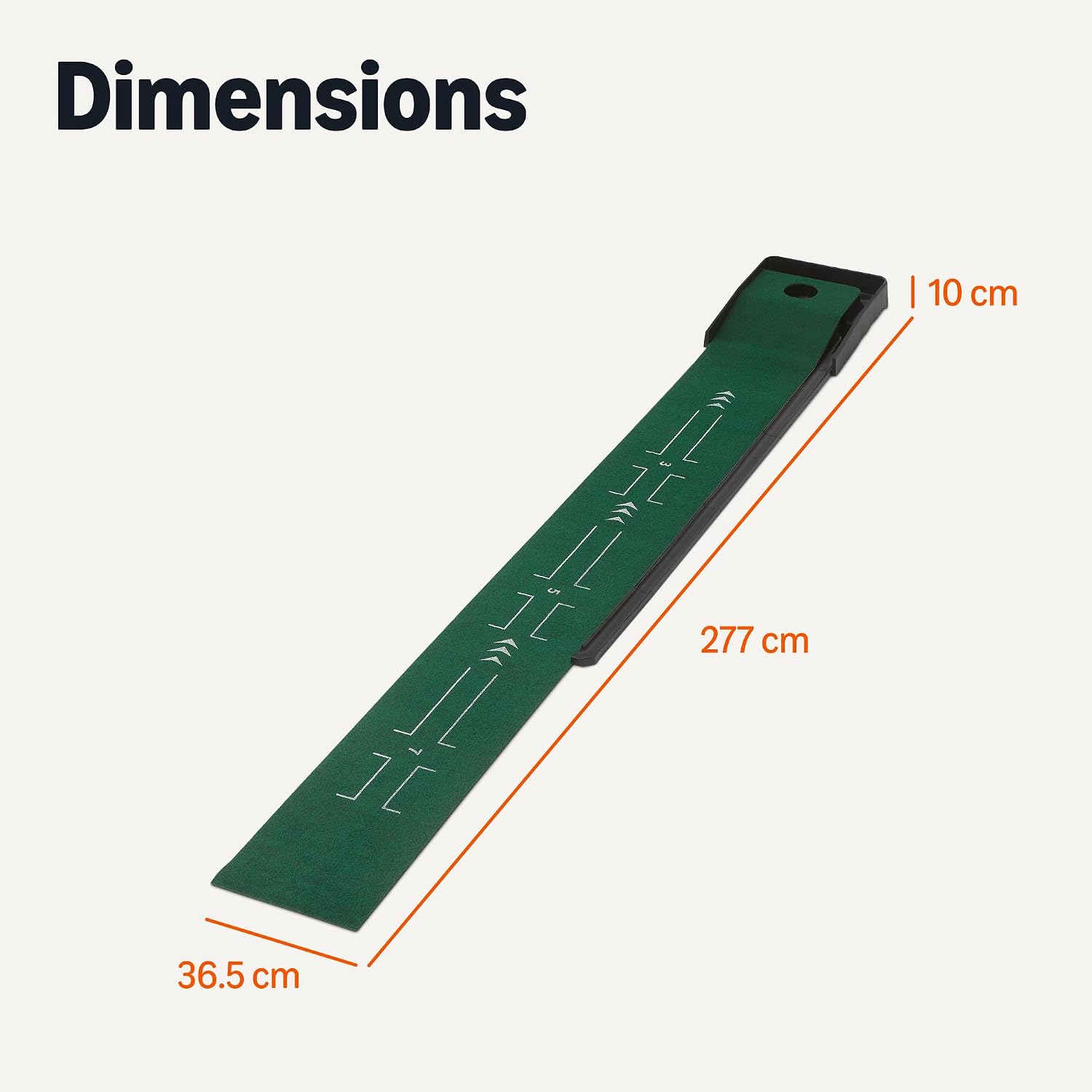 Detalle de Amazon Basics Golf Putting Mat, 277 cm x 37 cm