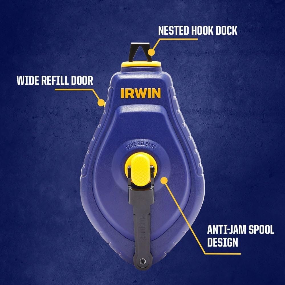 Detalle 2 de IRWIN STRAIT-LINE Speedline IWHT48442 Chalk Reel, 100 ft, 3:1 Gear Ratio