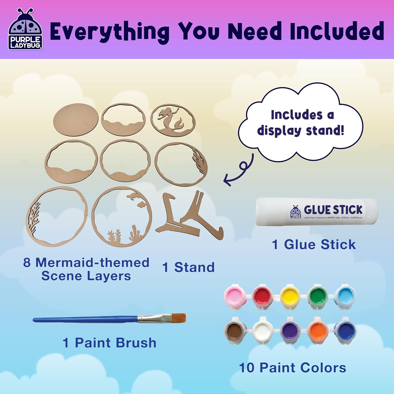 Detalle de Mermaid 3D Kids Painting Set – Paint Your Own 3D Mermaid Craft Kit