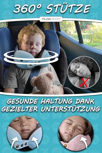 Detalle de FLOWZOOM Nackenkissen für Kinder, Größe S, Memory Foam und verstellbar