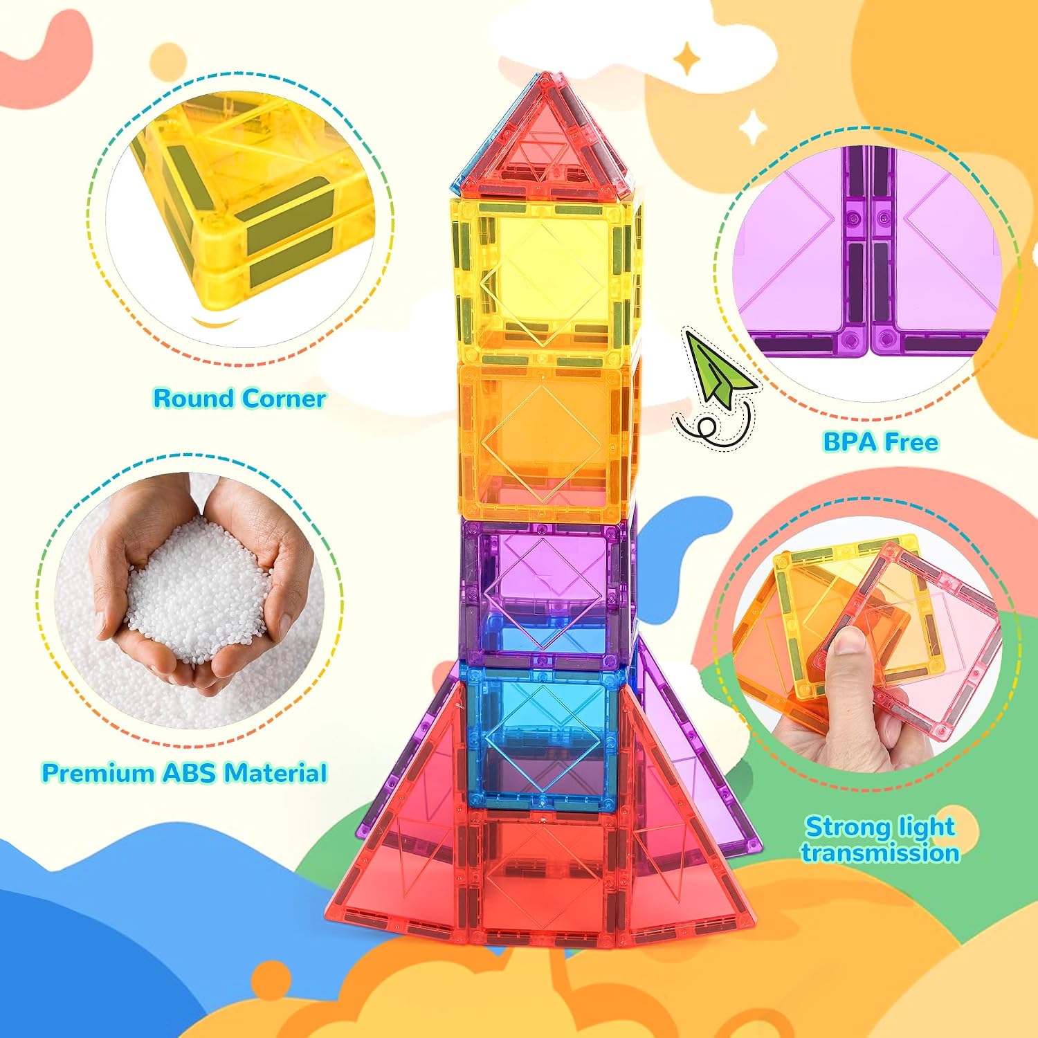 Thumbnail 3 de Magnetic Tiles 62-piece magnetic building set for kids 🧩