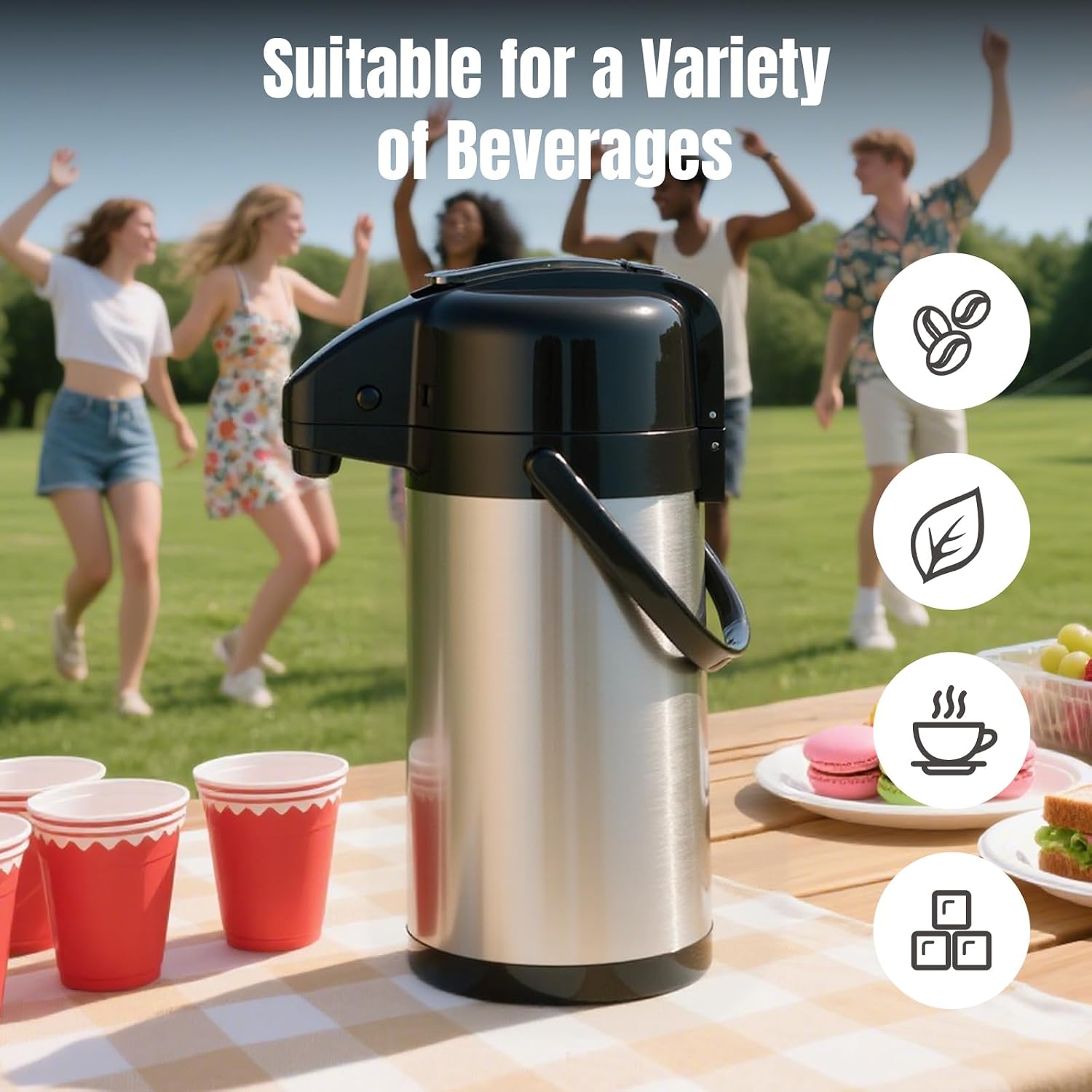 Thumbnail 6 de Ratrabas Upgraded Airpot Coffee Carafe with Double Pump (84oz/2.5L) — Triple-Function Thermal Dispenser