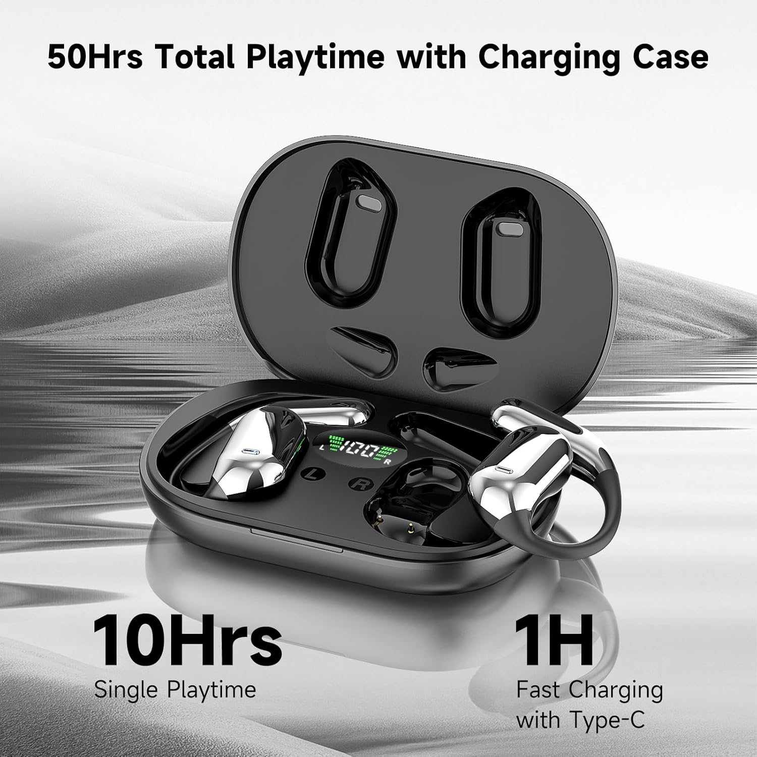 Thumbnail 4 de Paekole Open Ear Bone Conduction Headphones – Wireless Bluetooth Earbuds with Deep Bass