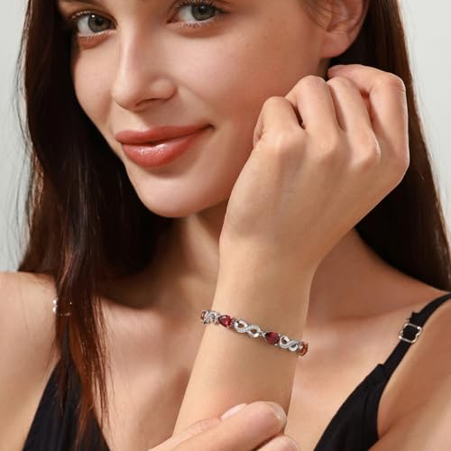 Thumbnail 1 de FANCIME Infinity August Birthstone Peridot Yellow Green Tennis Bracelet