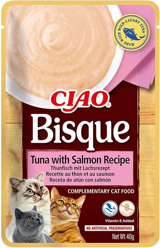 Detalle 2 de CHURU Ciao Bisque Atención a Gatos Atún y Salmon 🐱