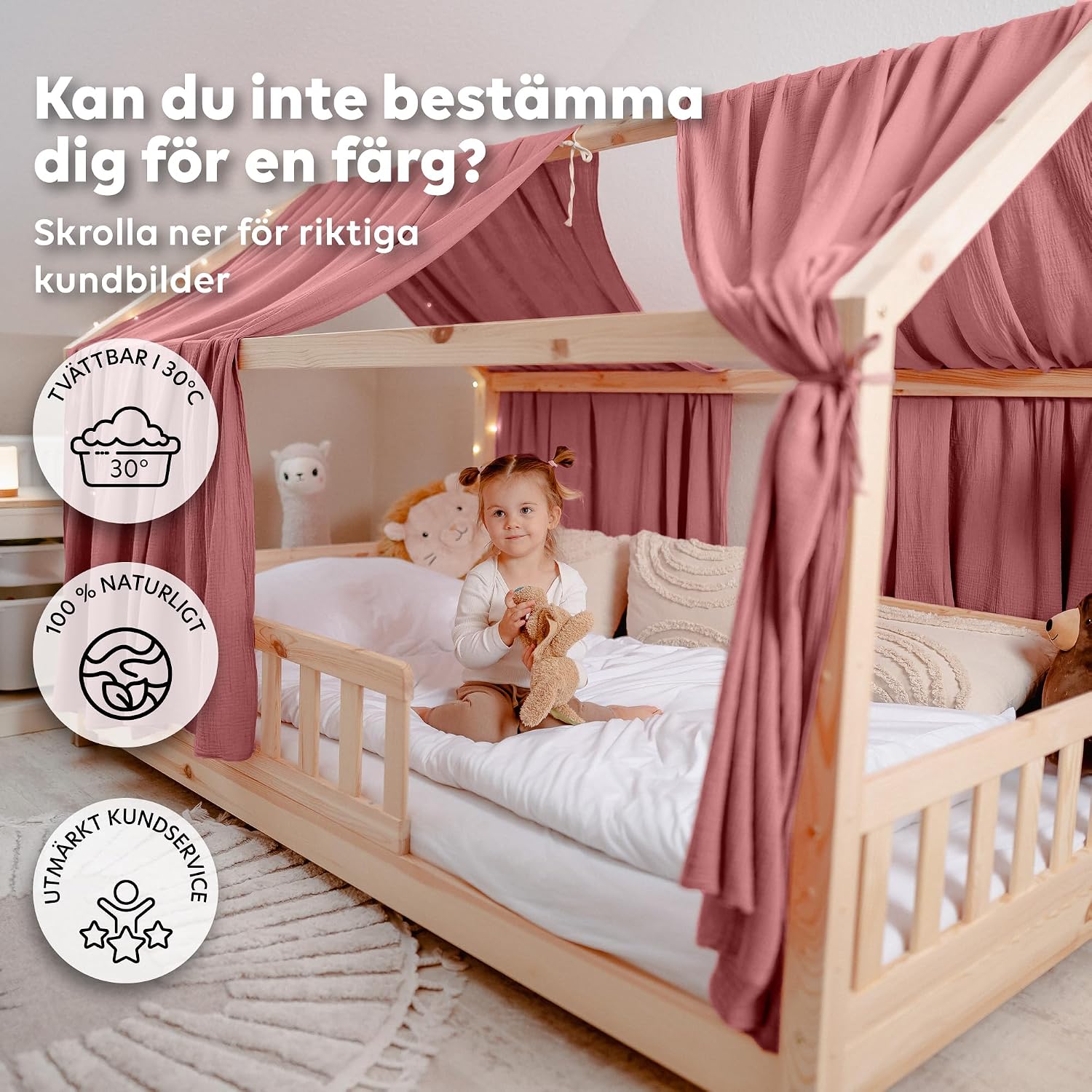 Thumbnail 4 de lilimaus BH-HB-135x320-ALTROSA sänghimmel för hussäng i bomullsmuslin