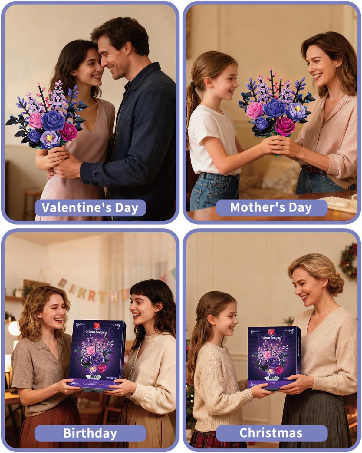Thumbnail 6 de TYCOLE Purple Roses Bouquet Build Set
