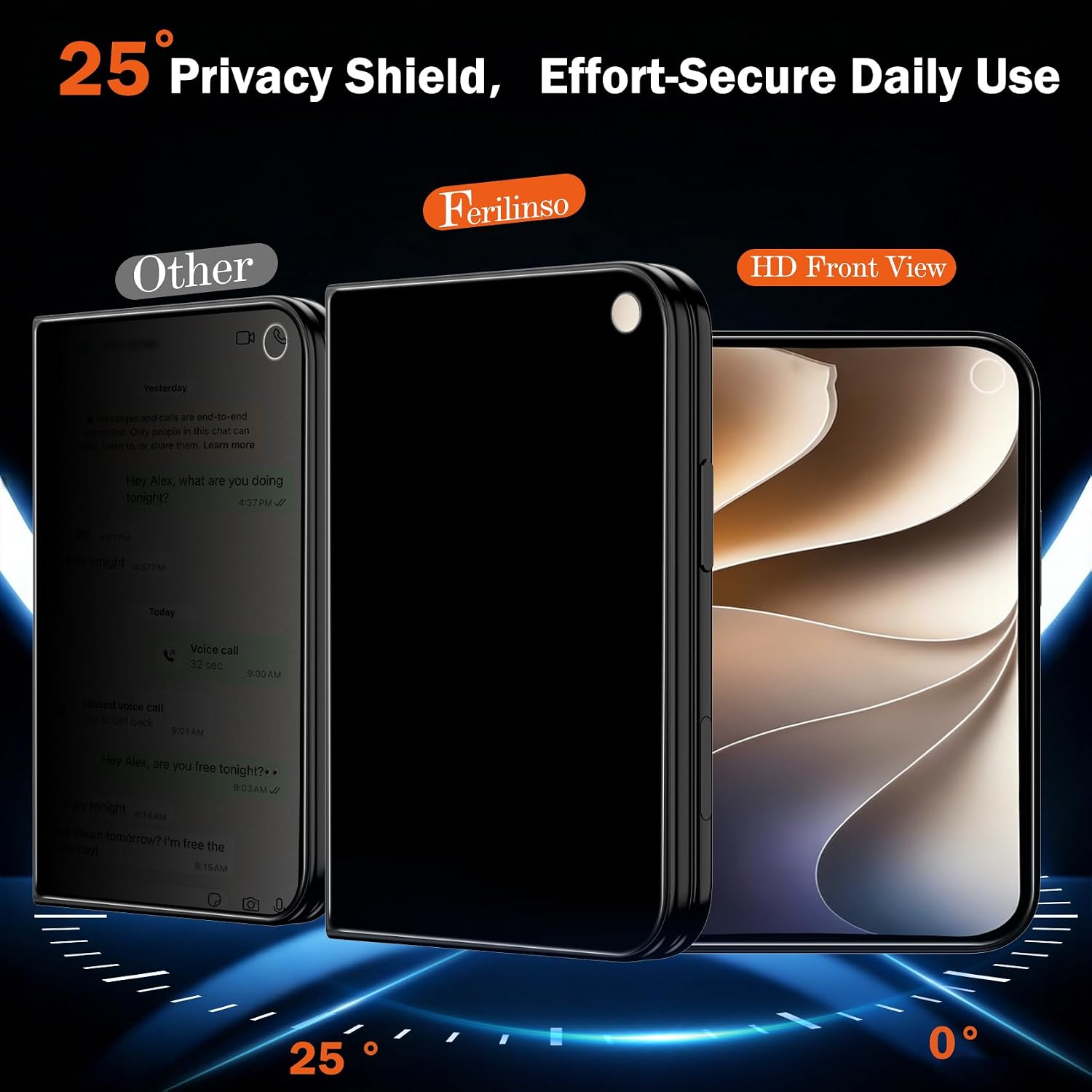 Detalle 2 de Ferilinso for iPhone Duo 5.5 inch Privacy Screen Protector, 9H Glass