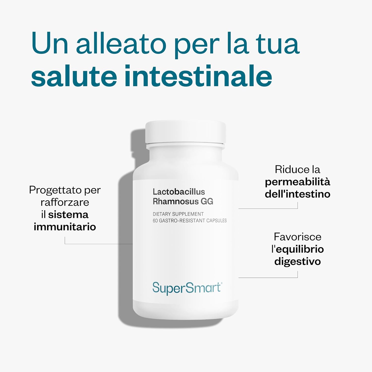 Thumbnail 1 de Lactobacillus rhamnosus GG SuperSmart – Probiotico da 60 capsule per equilibrio della flora intestinale e vaginale