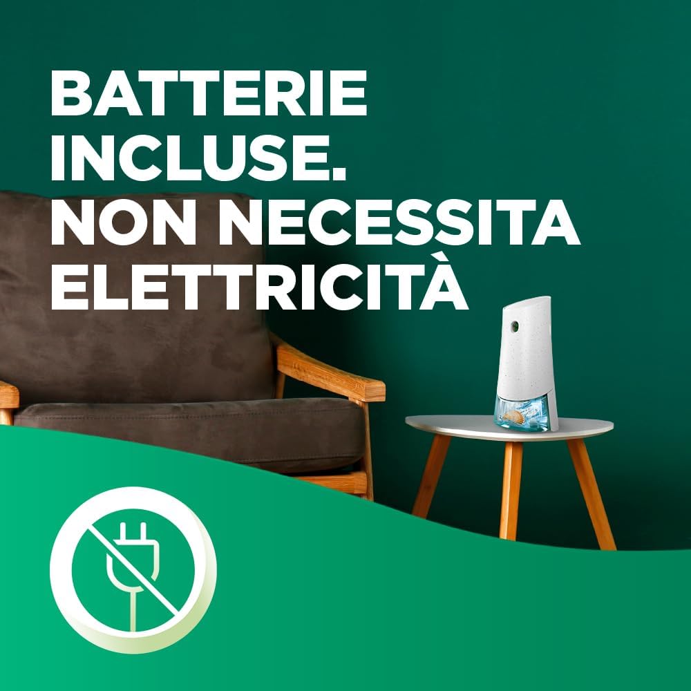 Detalle 1 de Airwick Active Fresh Deodorante per Ambienti – Diffusore automatico senza gas con ricarica Brezza Marina e Magnolia (228 ml)