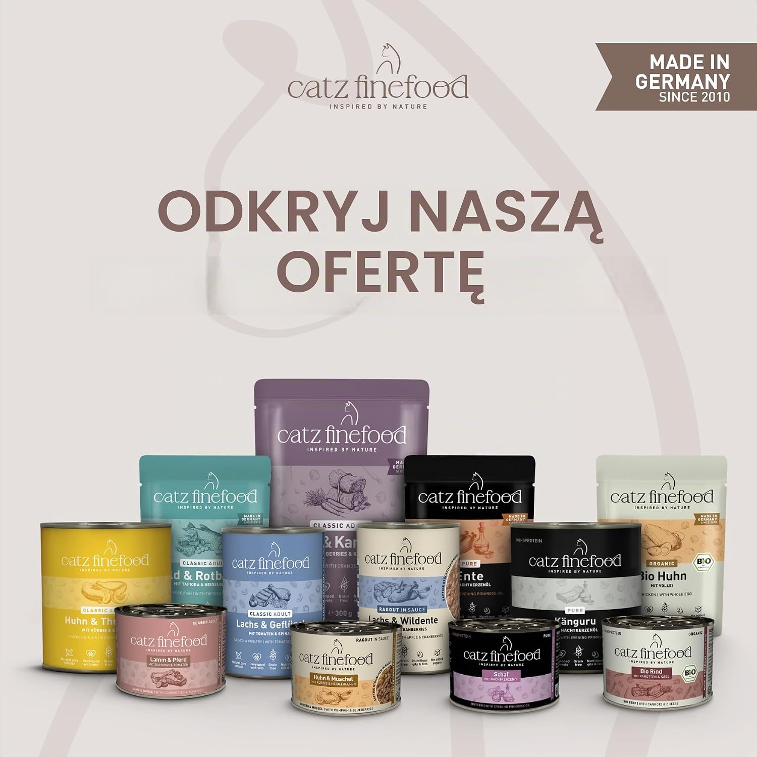 Detalle 2 de catz finefood Classic Collection – mokra karma dla kotów, 6 smaków, 6 × 800 g